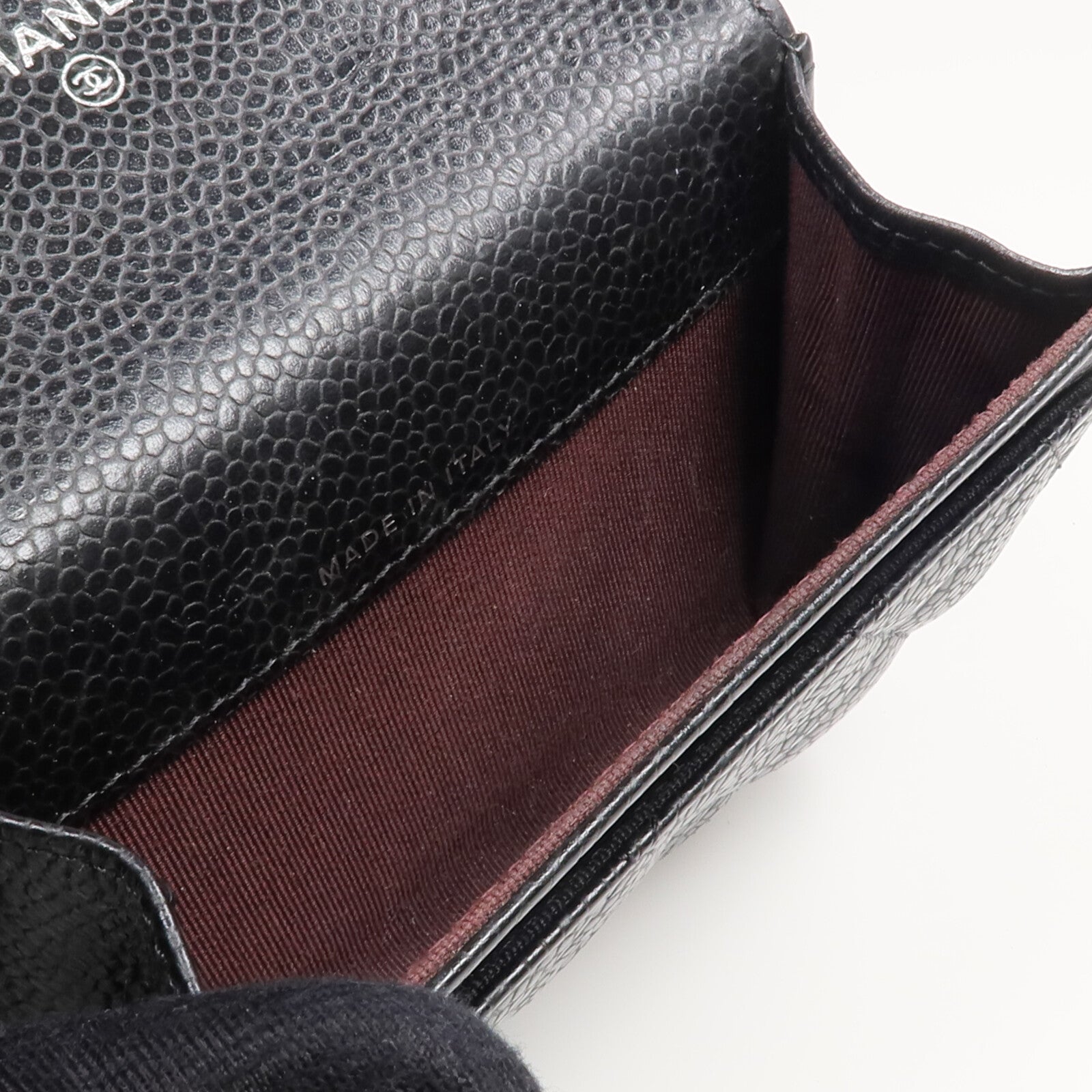 CHANEL 牛皮皮革Card Case銀扣卡片套