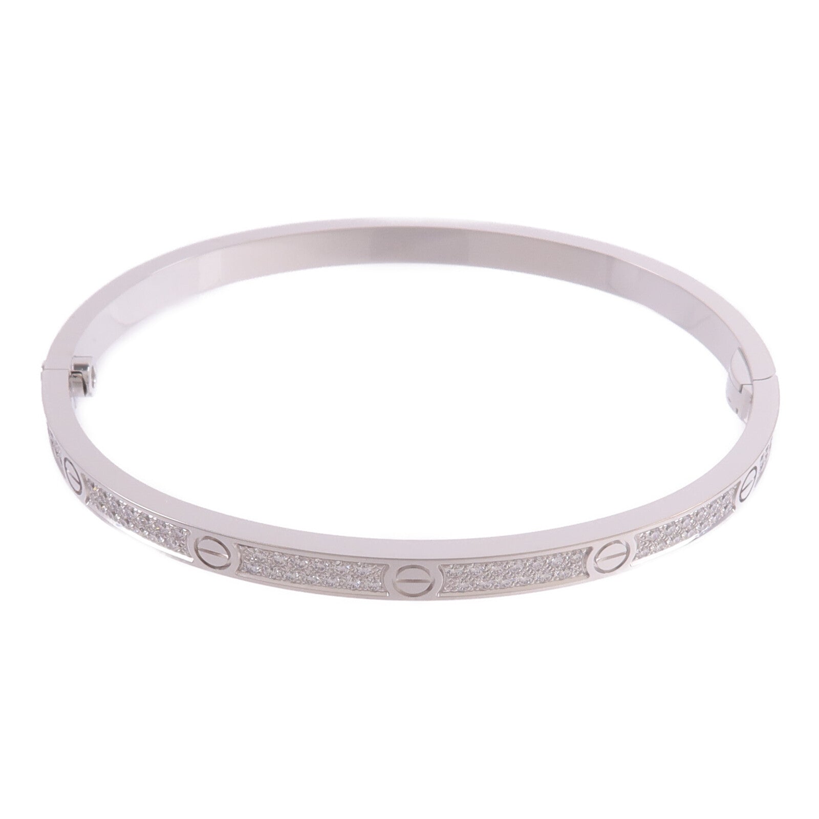 CARTIER 18K白金Love Bracelet Small Model Paved鑽石手鐲