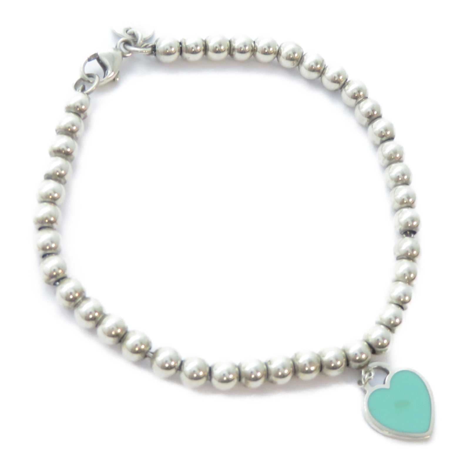 TIFFANY＆CO 925純銀Heart Tag Bead Bracelet手鏈