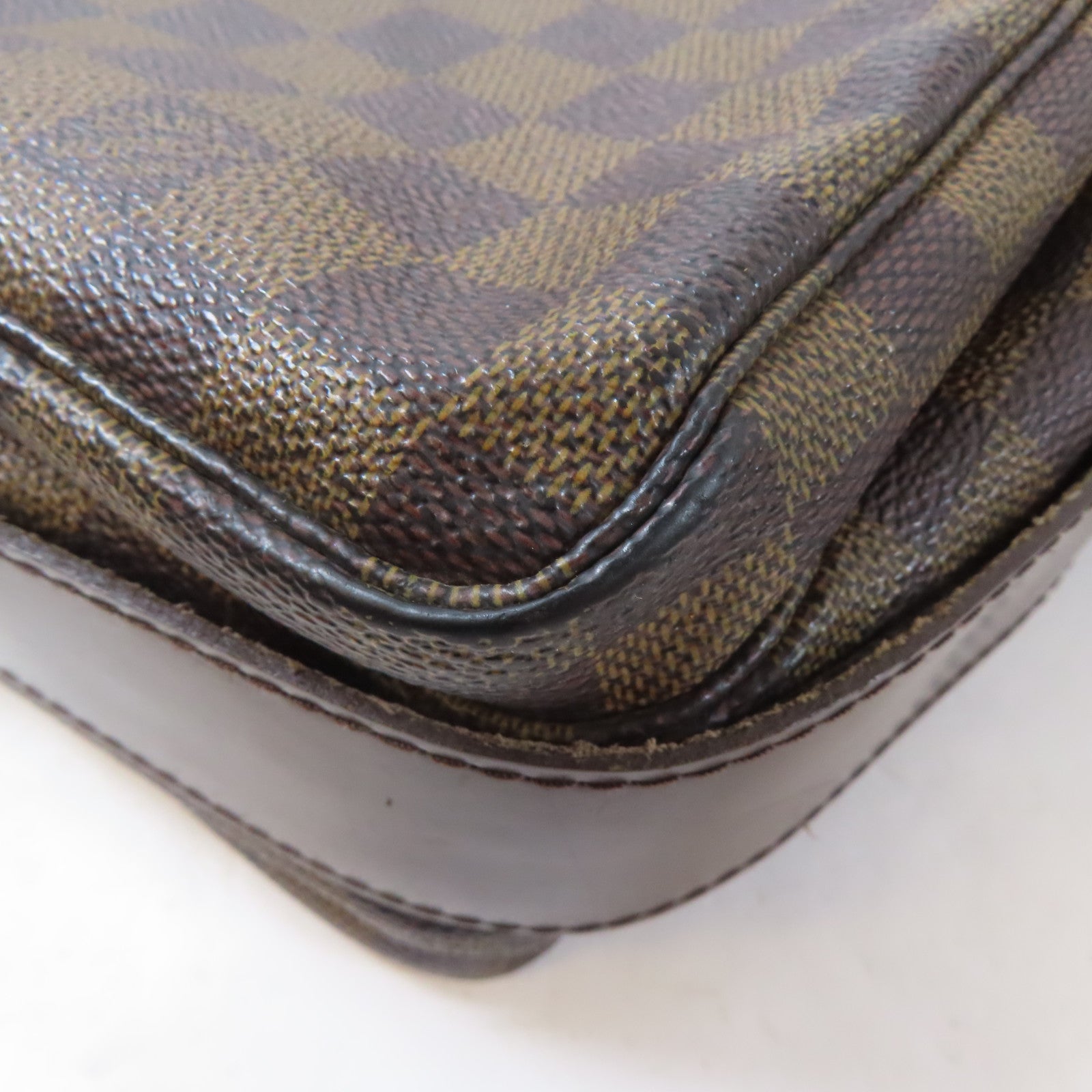 LOUIS VUITTON Damier Naviglio金扣肩背袋啡色