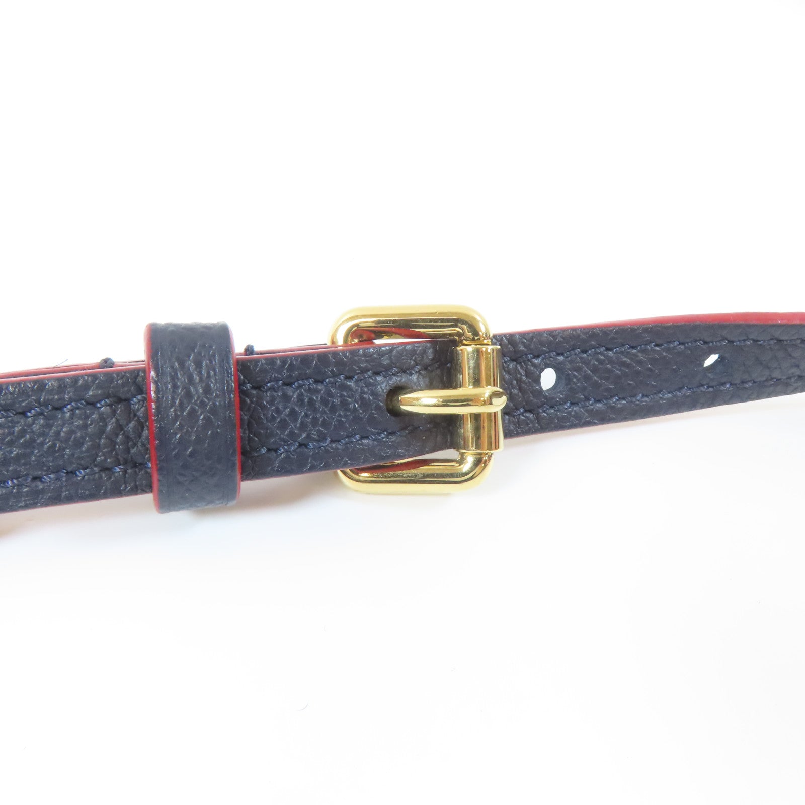 LOUIS VUITTON Monogram Empreinte Pont Neuf MM金扣手挽肩背兩用袋深藍色