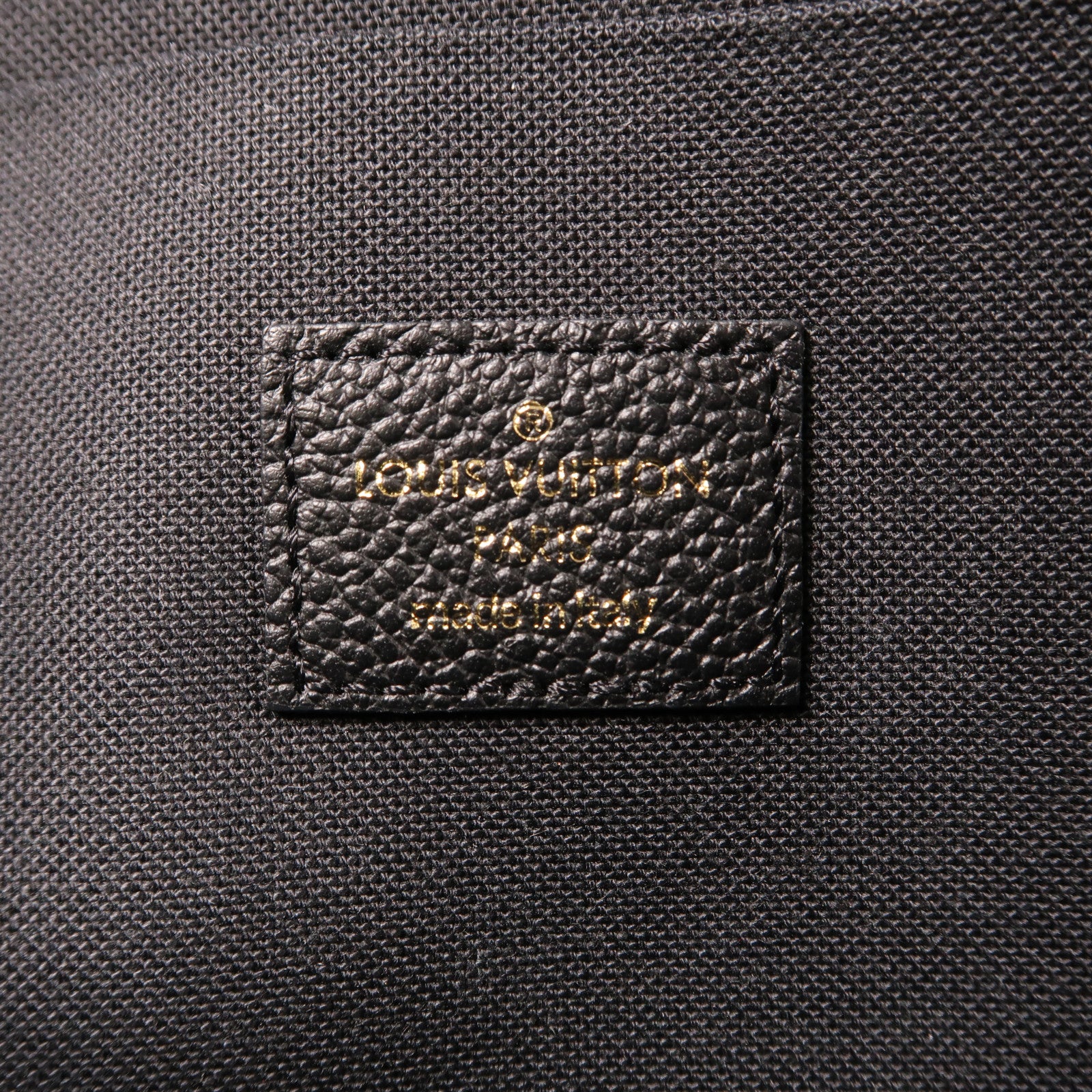 LOUIS VUITTON Monogram Empreinte Felicie Pochette金扣鏈帶肩背袋黑色/米色