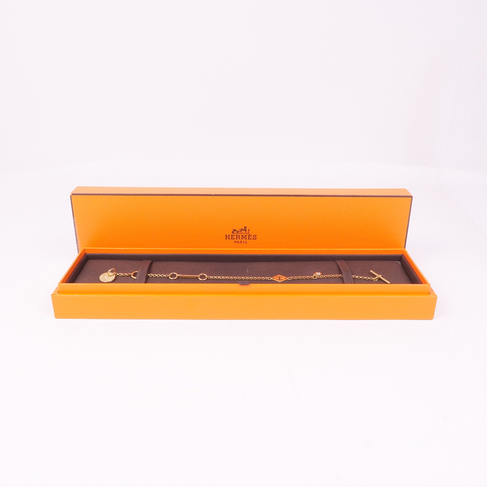 HERMES 18K玫瑰金Gambade Bracelet鑽石手鏈