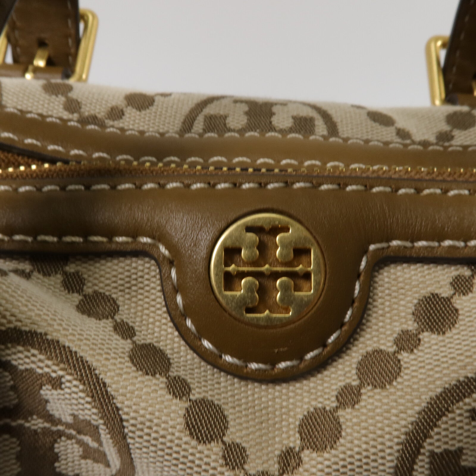 Tory Burch 帆布T Monogram Jacquard Barrel Bag手挽肩背兩用袋