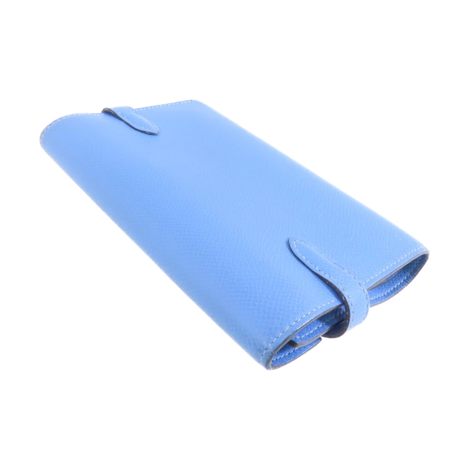 HERMES 【激減優惠】Epsom皮革Kelly Compact Wallet金扣錢包Blue Paradis/藍色