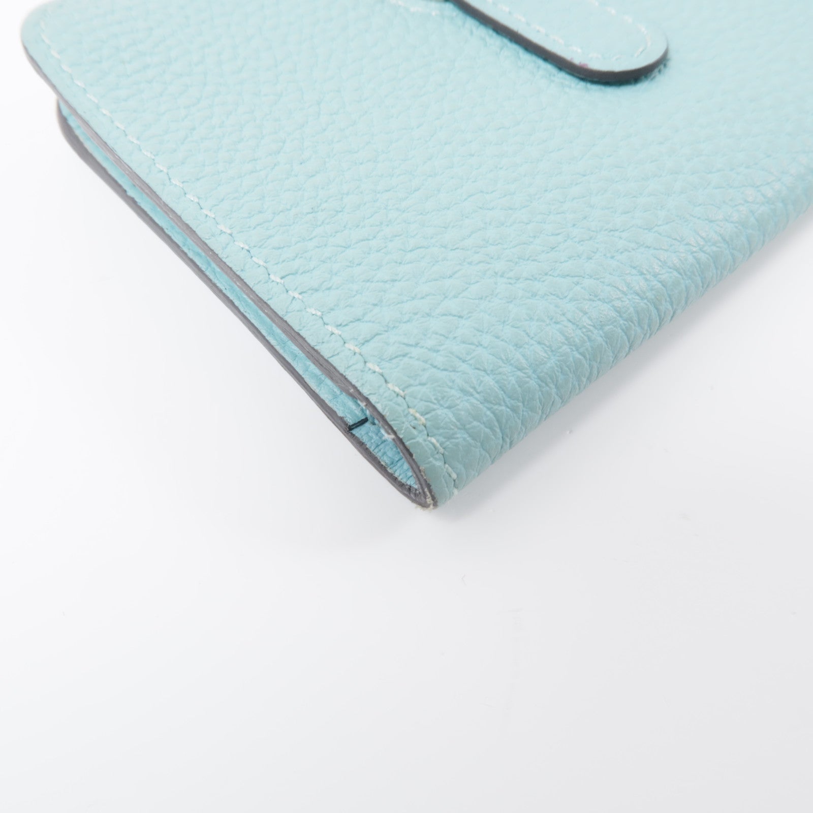 HERMES Togo皮革Dogon Card Case銀扣卡片套淺藍色