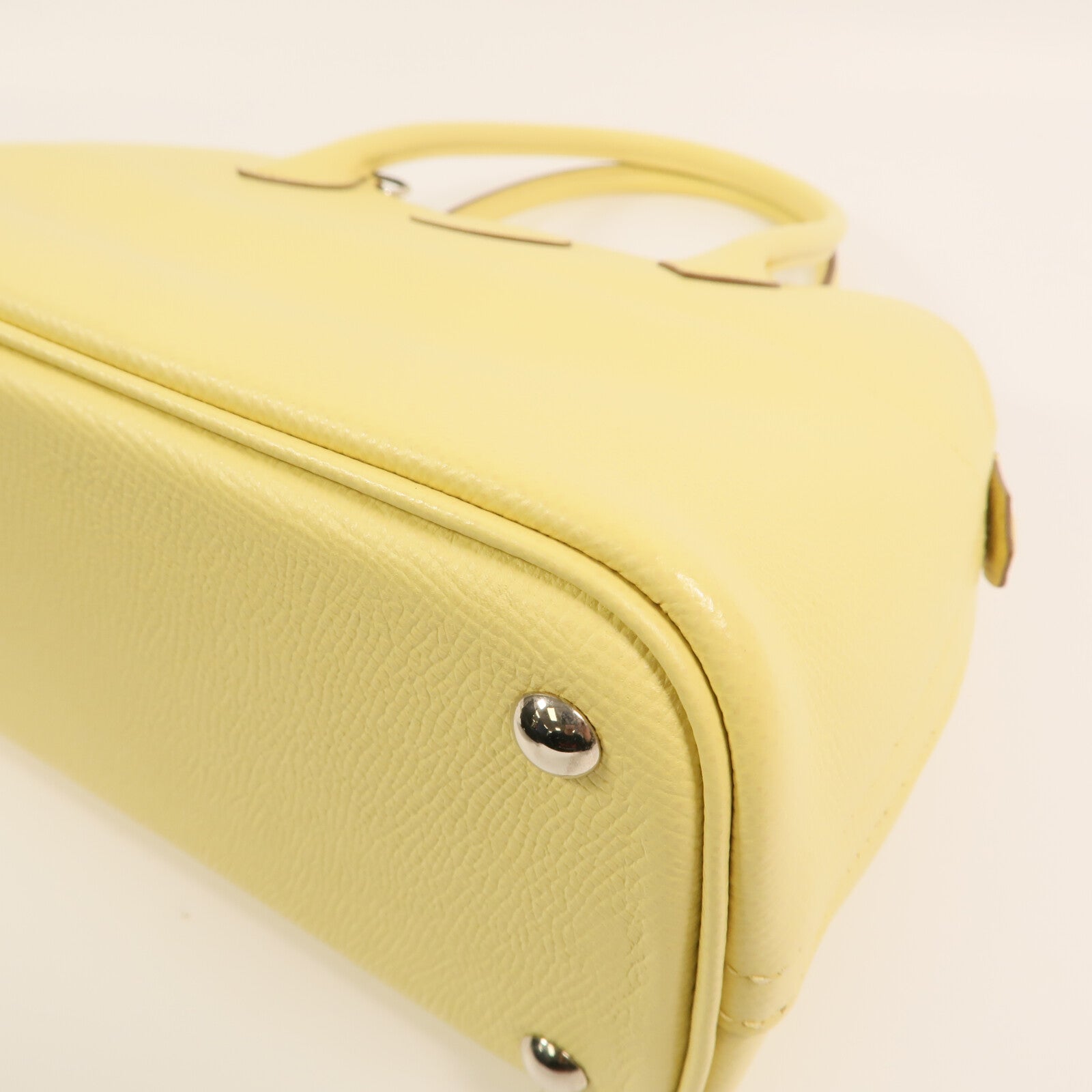 HERMES Epsom皮革Bolide 27銀扣手挽肩背兩用袋Jaune Poussin