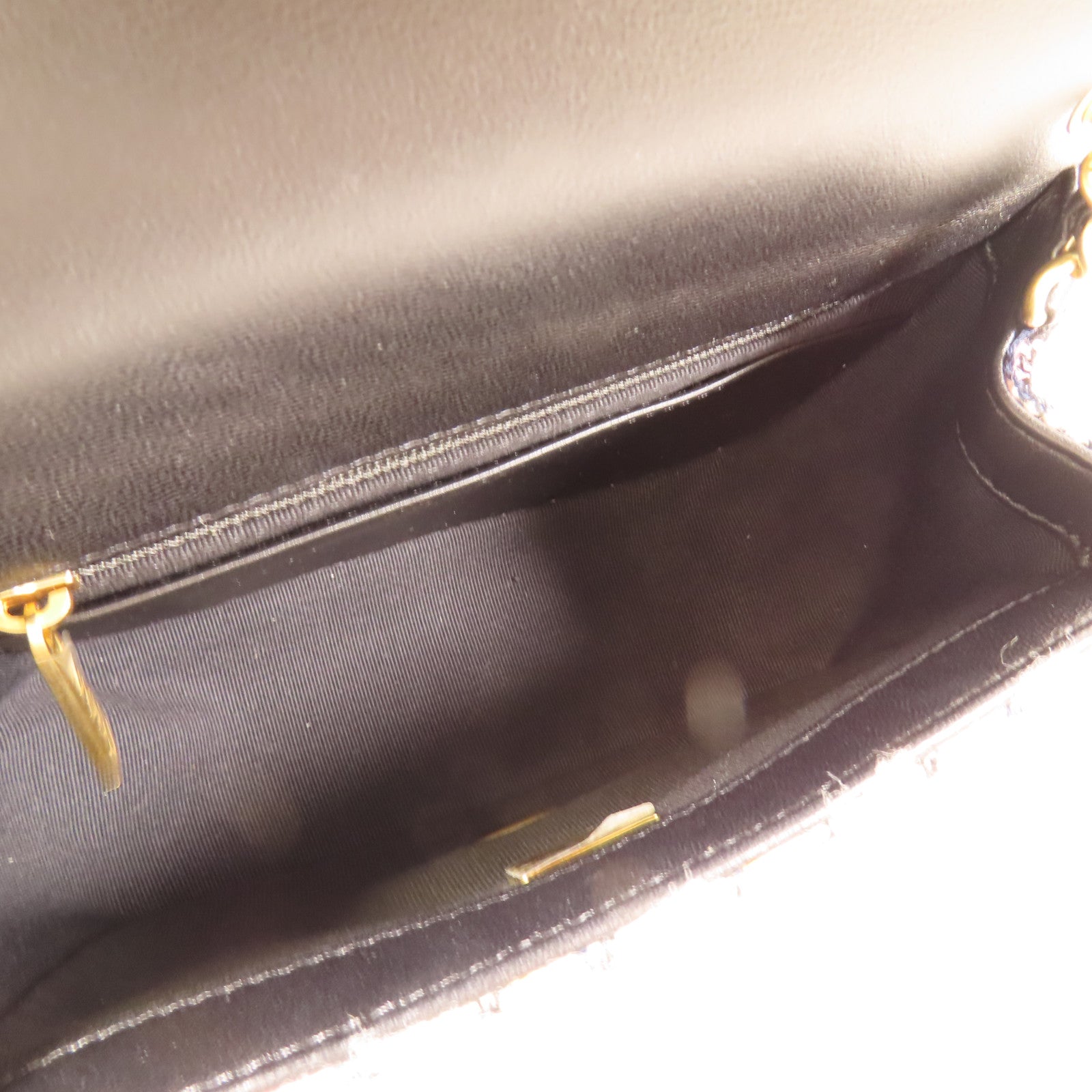 CHANEL 粗花呢Chain Shoulder金扣鏈帶肩背袋