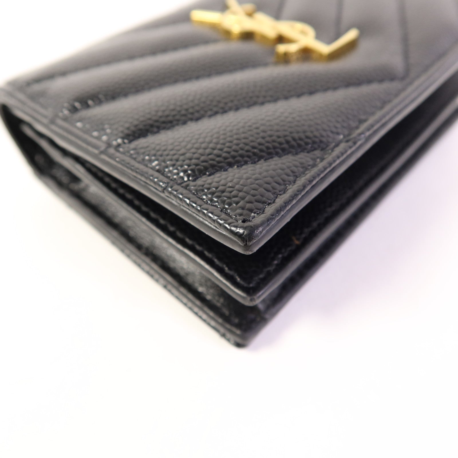 SAINT LAURENT 牛皮皮革Wallet金扣錢包