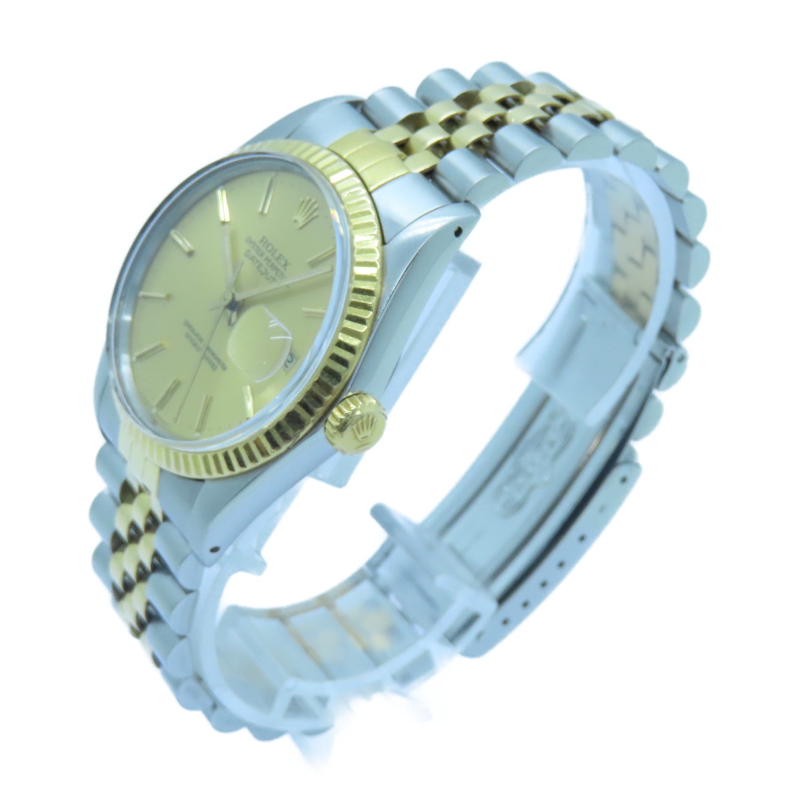 ROLEX Datejust 18K黃金/不鏽鋼手錶自動機芯金色