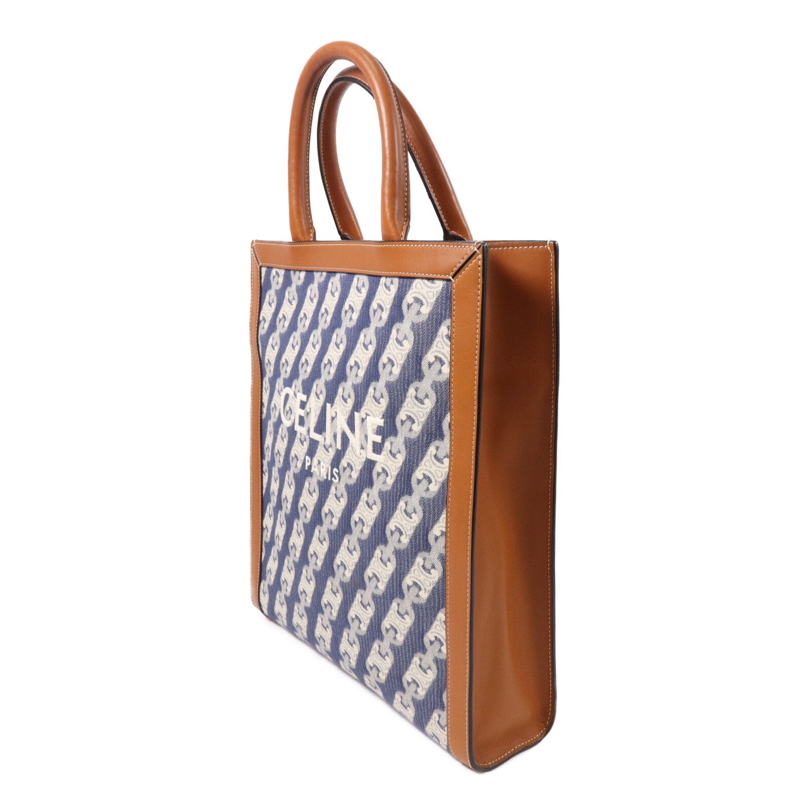 CELINE 帆布/牛皮皮革Cabas手挽肩背兩用袋