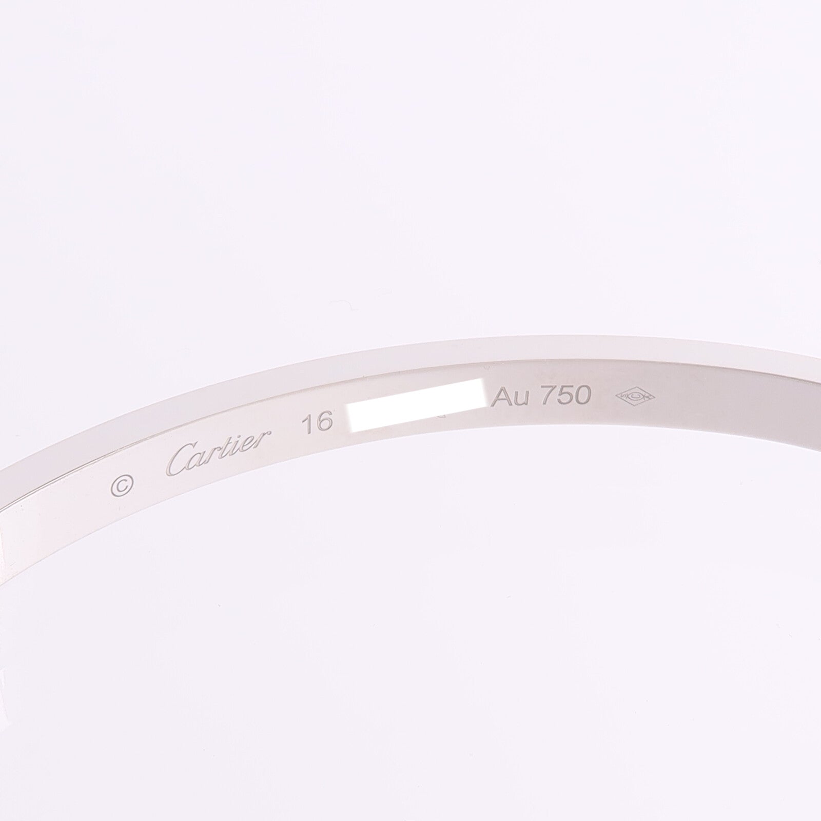 CARTIER 18K白金Love Bracelet Small Model Paved鑽石手鐲