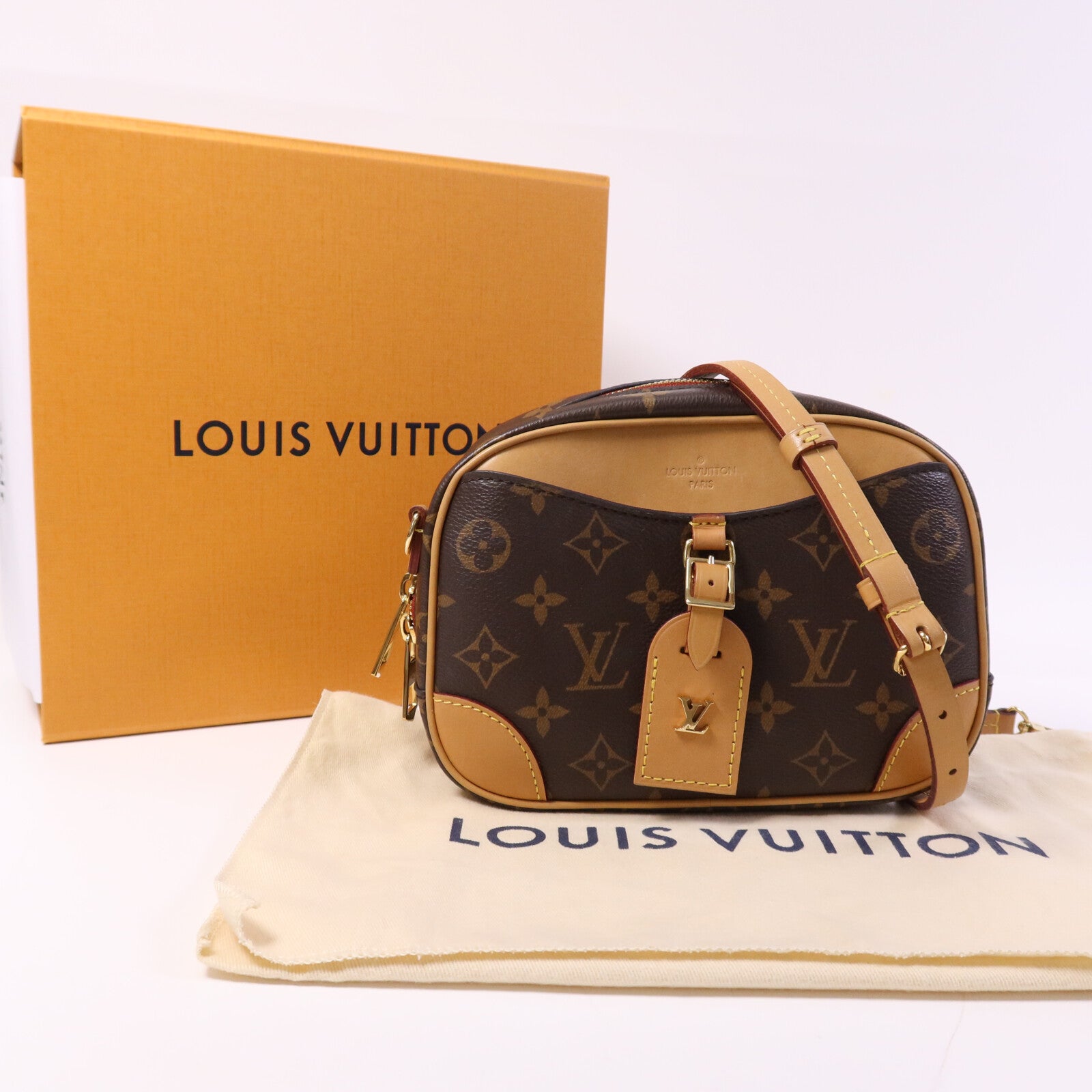 LOUIS VUITTON Monogram Deauville Mini金扣肩背袋