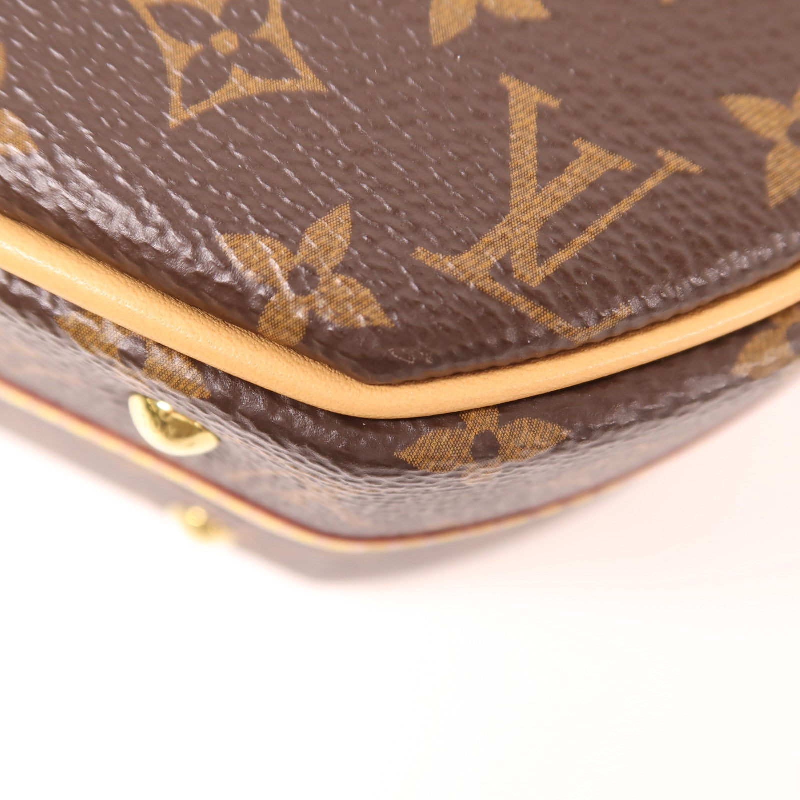 LOUIS VUITTON Monogram Petite Boite Chapeau金扣手挽肩背兩用袋棕色