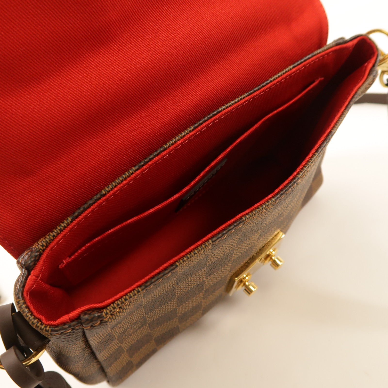 LOUIS VUITTON Damier Croisette金扣手挽肩背兩用袋