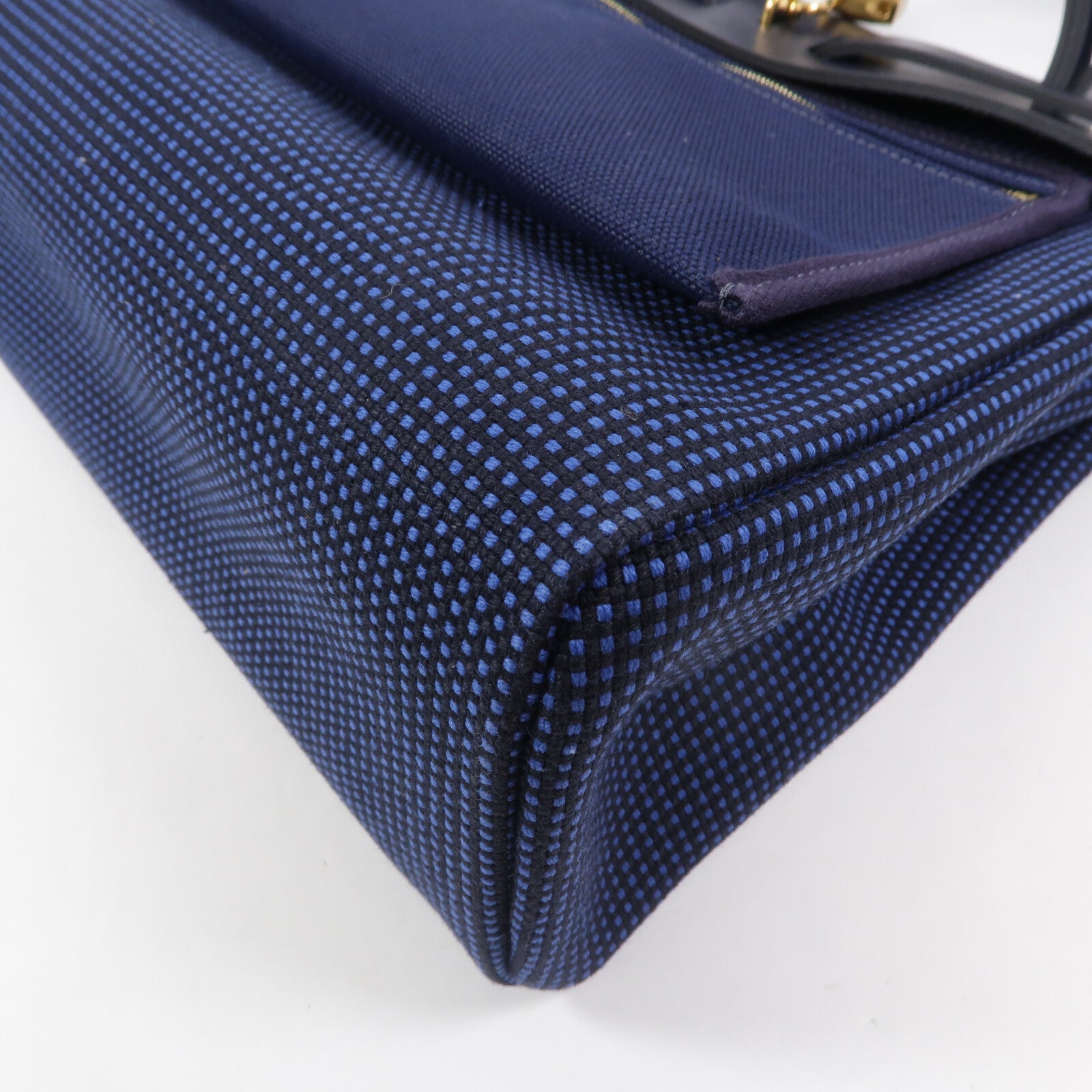 HERMES 帆布Herbag PM手挽肩背兩用袋Bleu Indigo