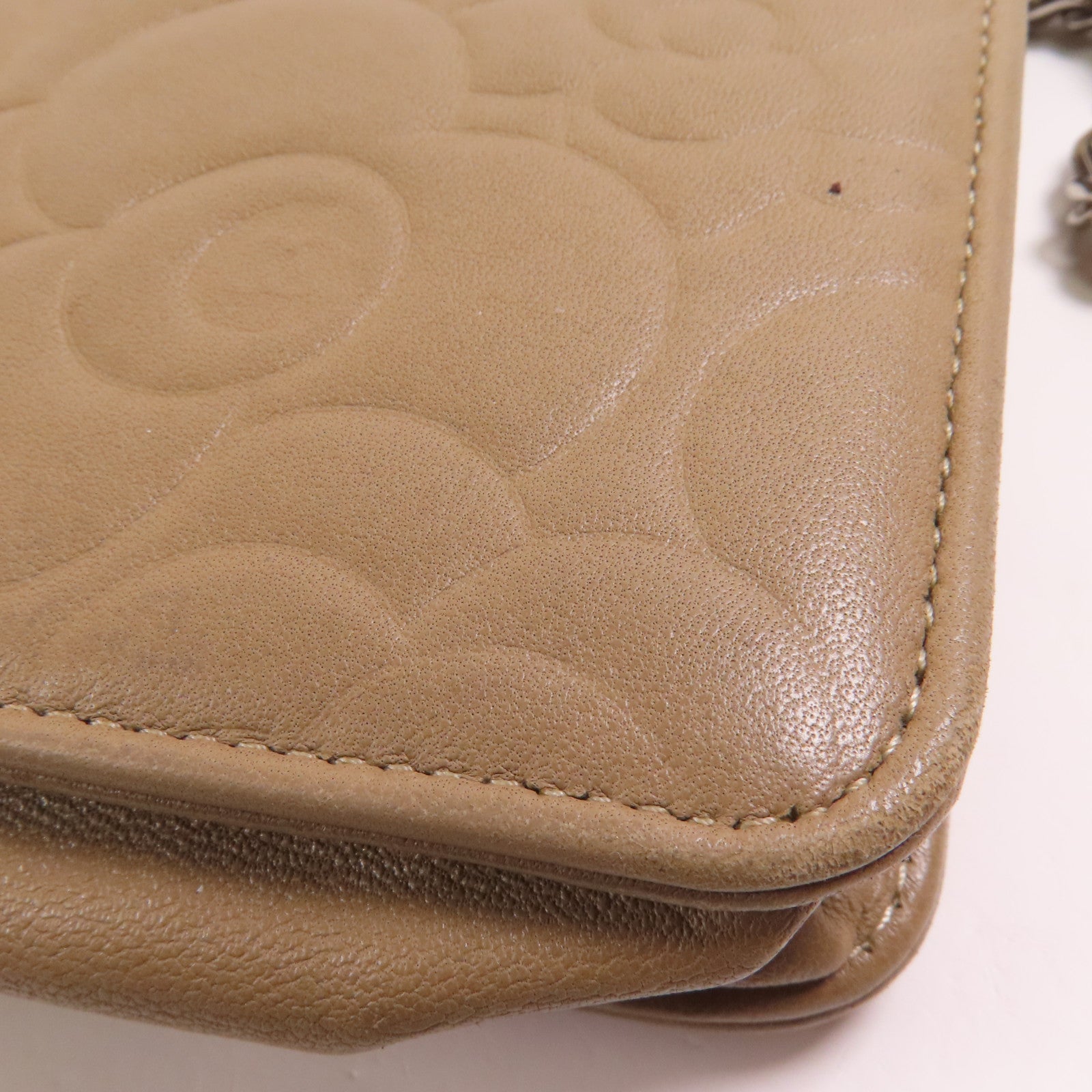 CHANEL 羊皮皮革WOC 19cm銀扣鏈帶肩背袋