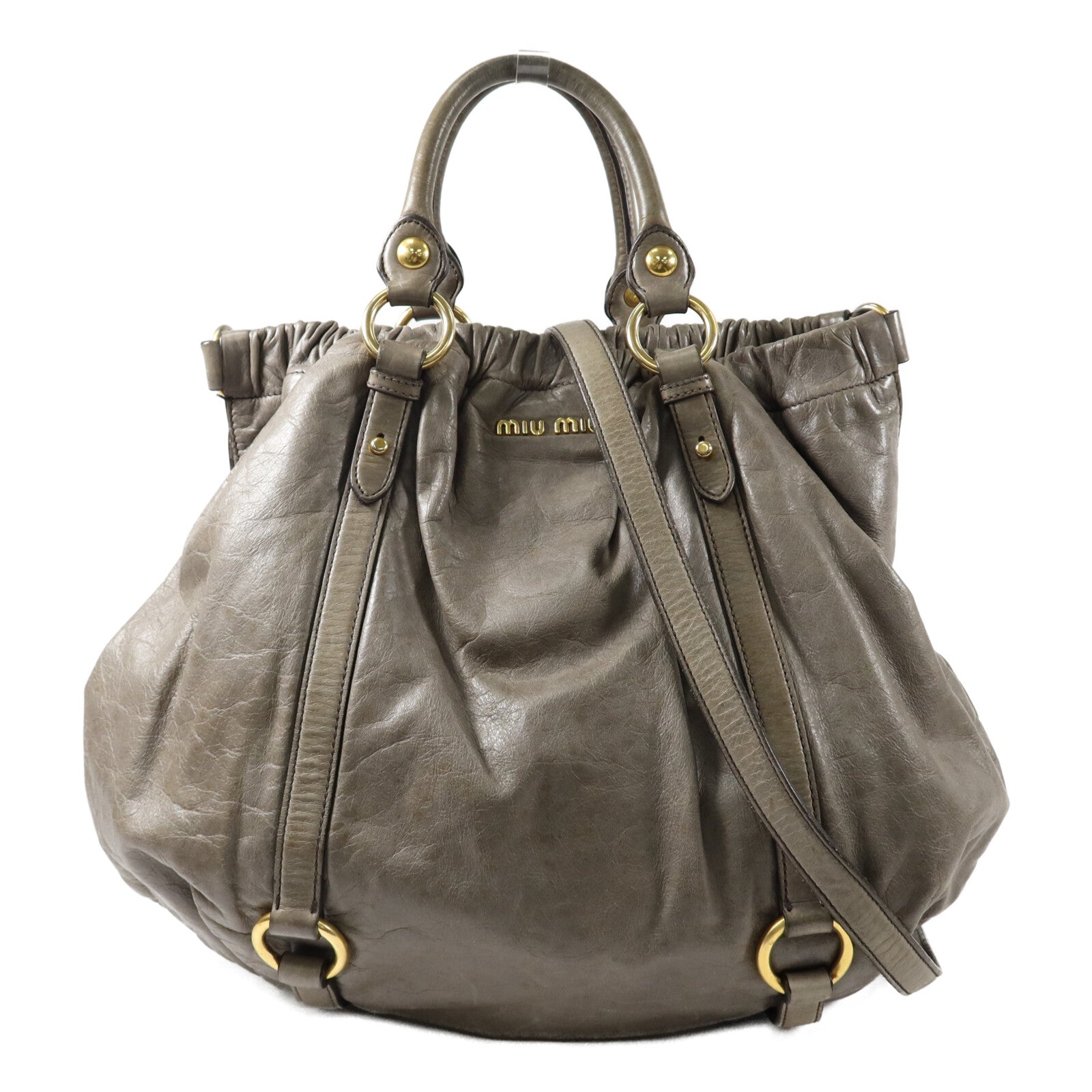 Miu Miu 牛皮皮革2 Way Shoulder手挽肩背兩用袋