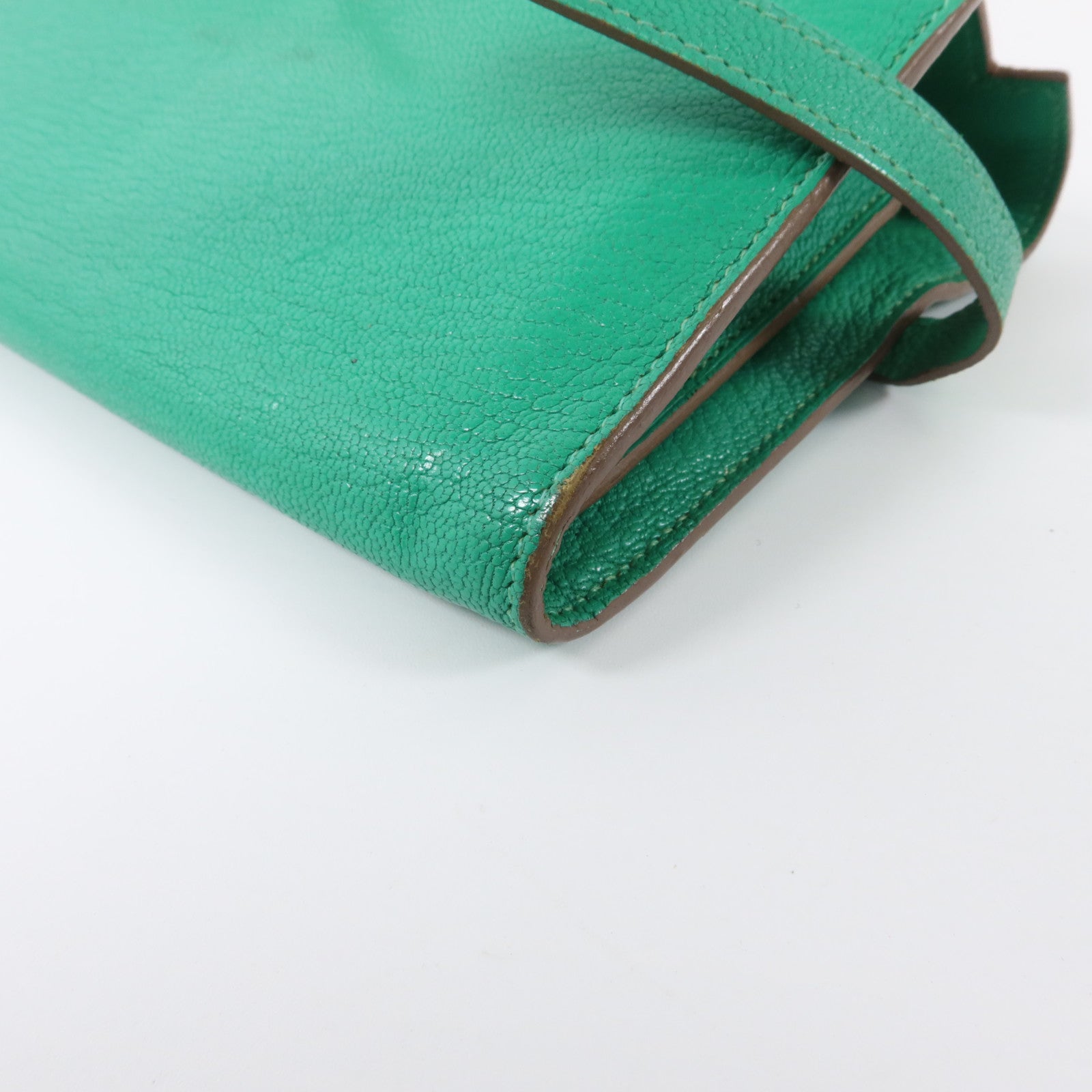 HERMES Chevre皮革Kelly Wallet長錢包Bambou