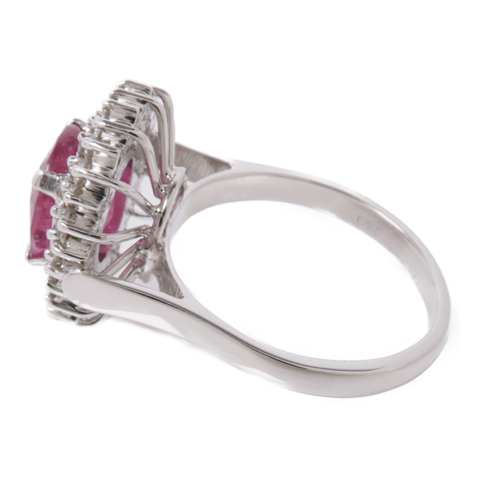 JEWELRY 【激減優惠】18K白金Ruby Ring紅寶石/鑽石戒指US#7.25