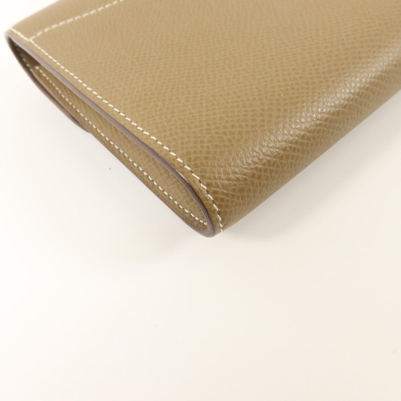 HERMES 【激減優惠】Epsom皮革Constance Compact Wallet錢包Etoupe