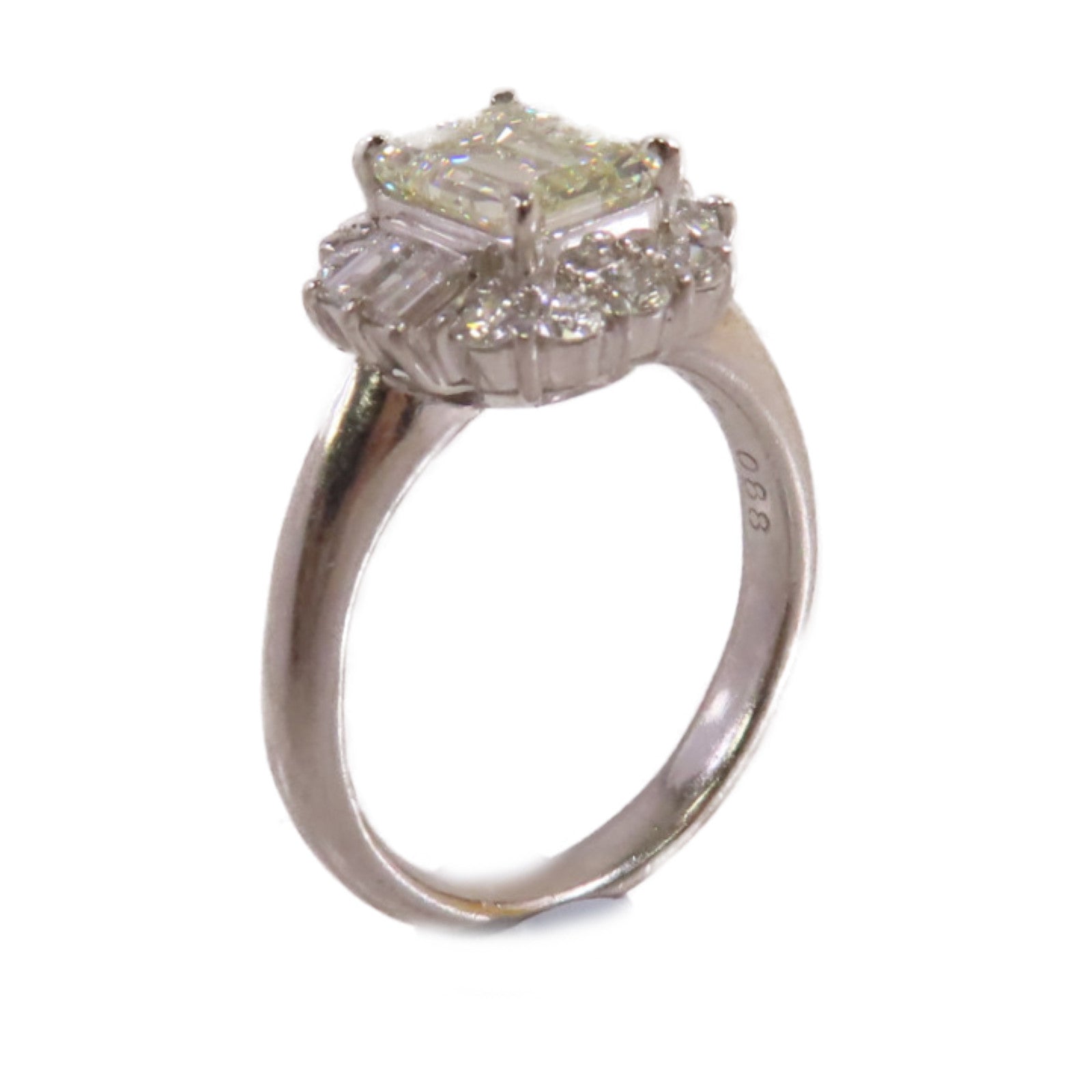 JEWELRY PT900鉑金/2.077ct鑽石/0.88ct鑽石Diamond Ring戒指US#8