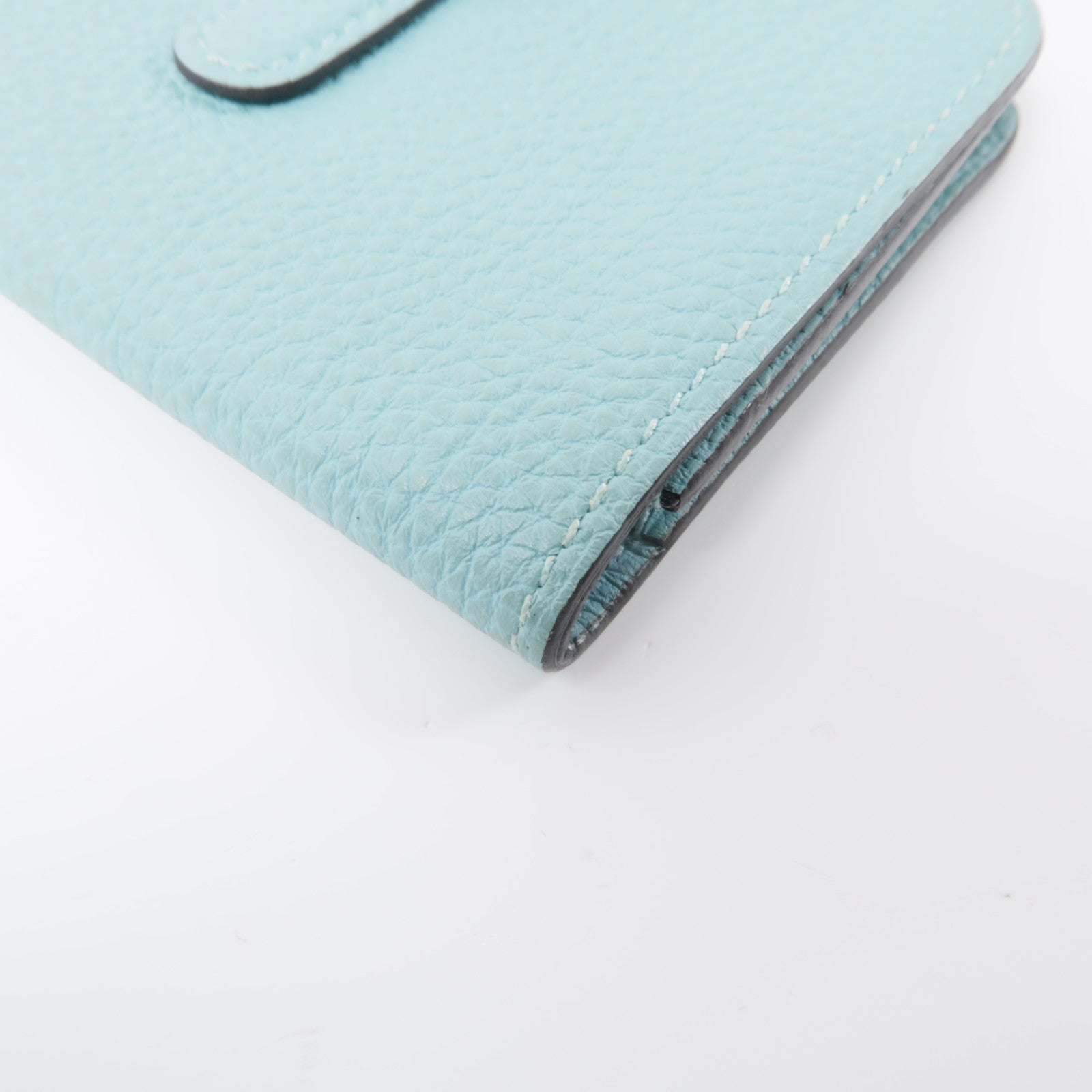 HERMES Togo皮革Dogon Card Case銀扣卡片套淺藍色