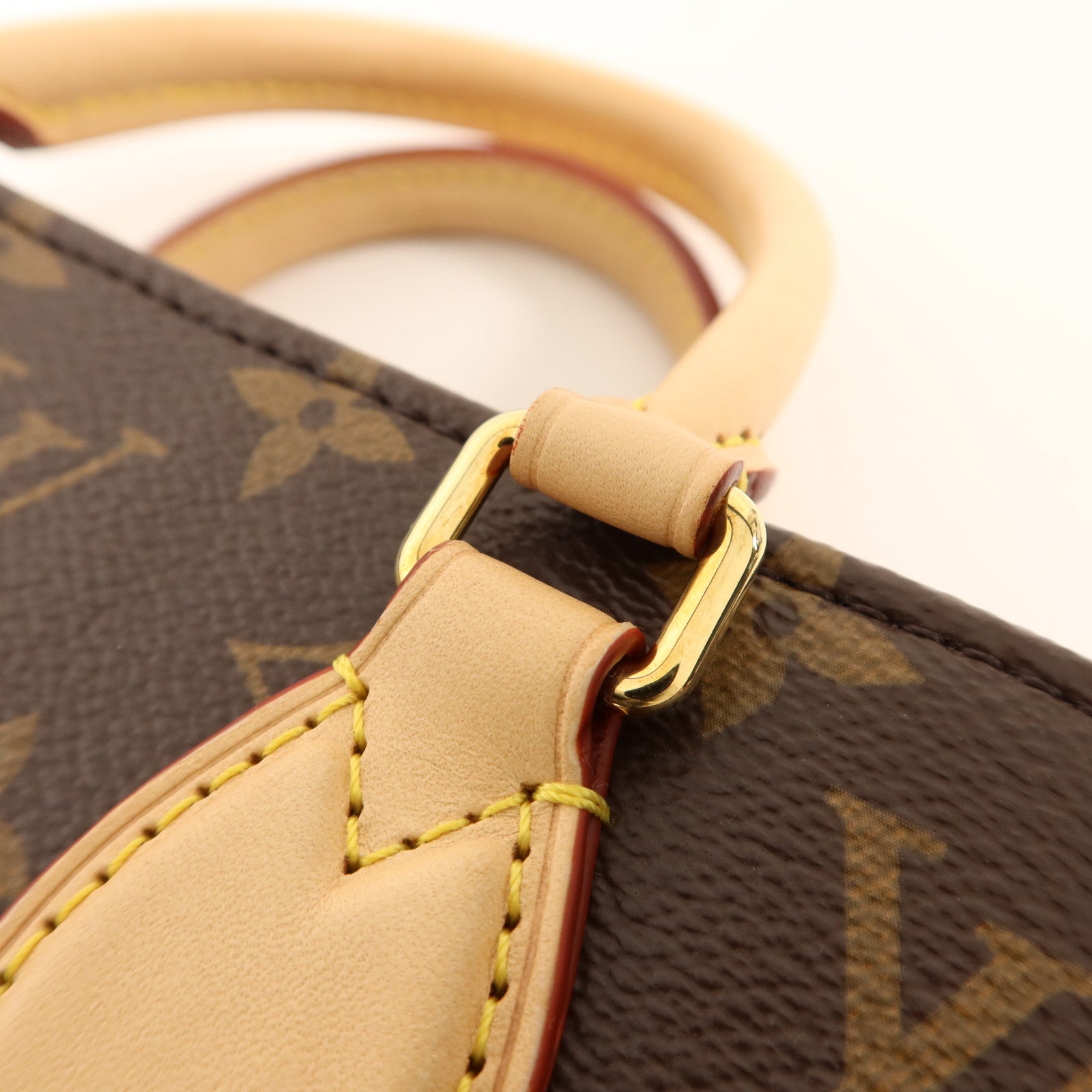 LOUIS VUITTON Monogram Sac Plat BB金扣手挽肩背兩用袋棕色