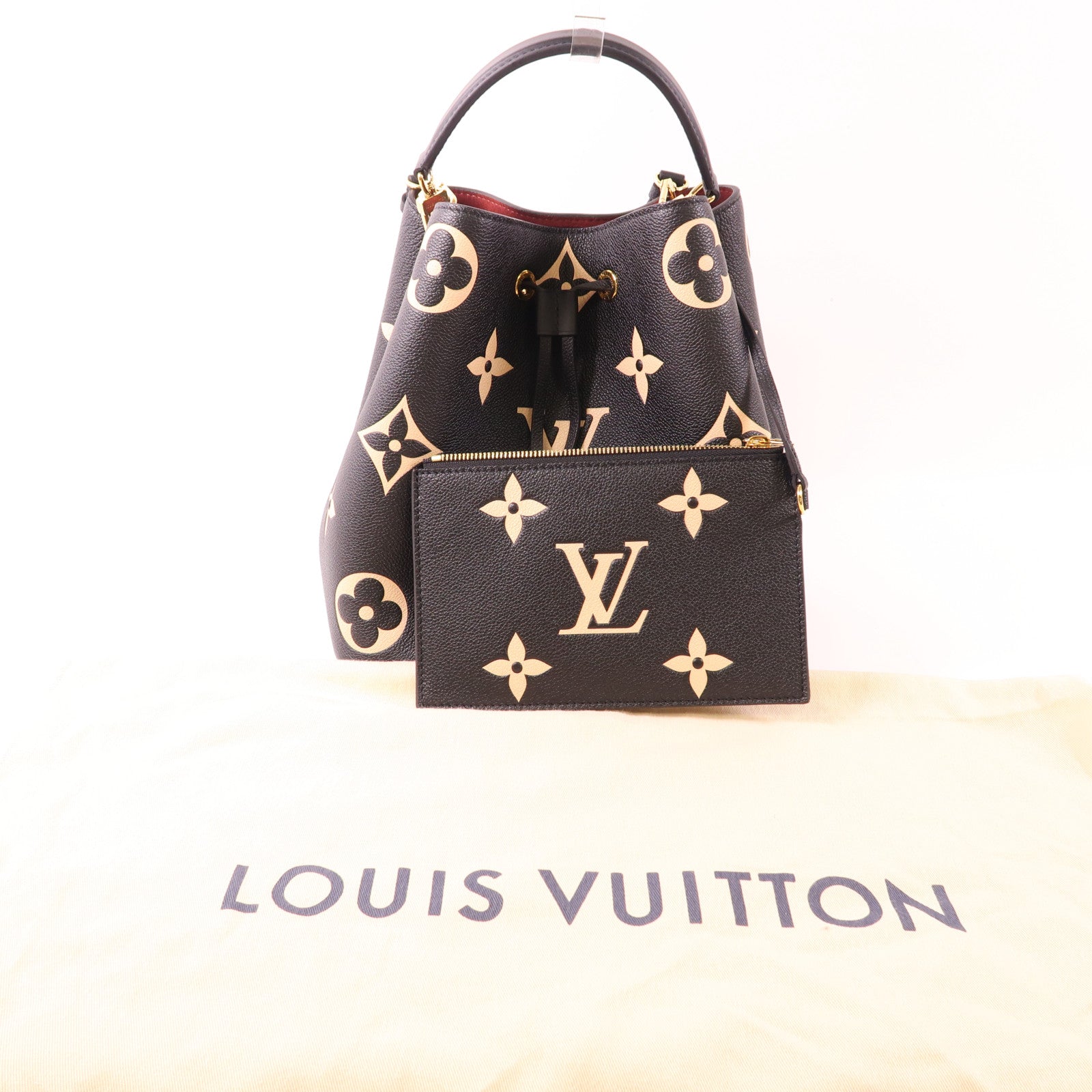 LOUIS VUITTON Monogram Empreinte Bicolor Neo Noe MM金扣手挽肩背兩用袋