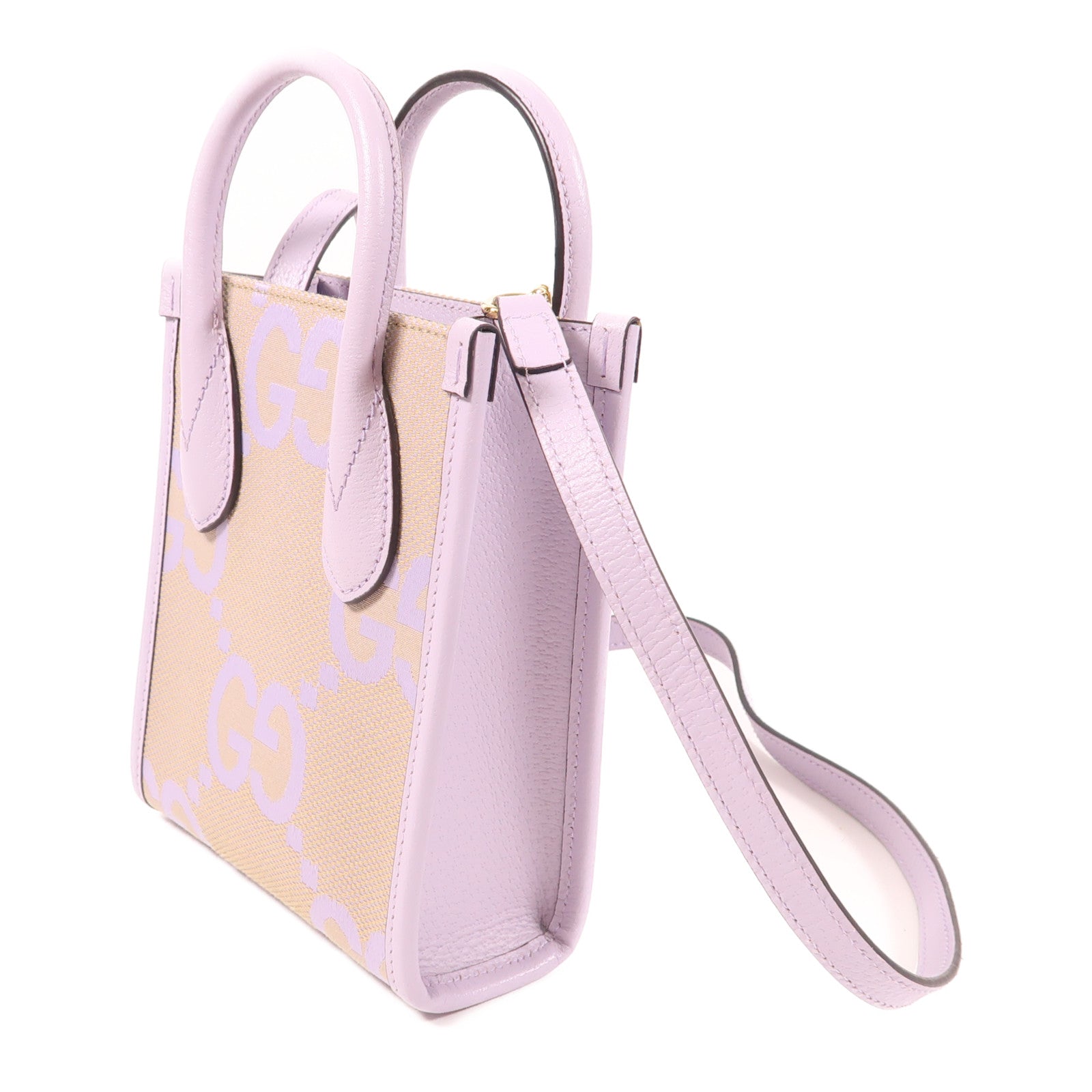 GUCCI 帆布/牛皮皮革Shoulder Bag金扣手挽肩背兩用袋