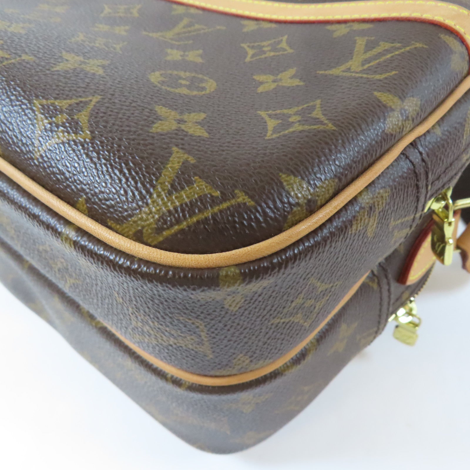 LOUIS VUITTON Monogram Reporter PM金扣肩背袋啡色