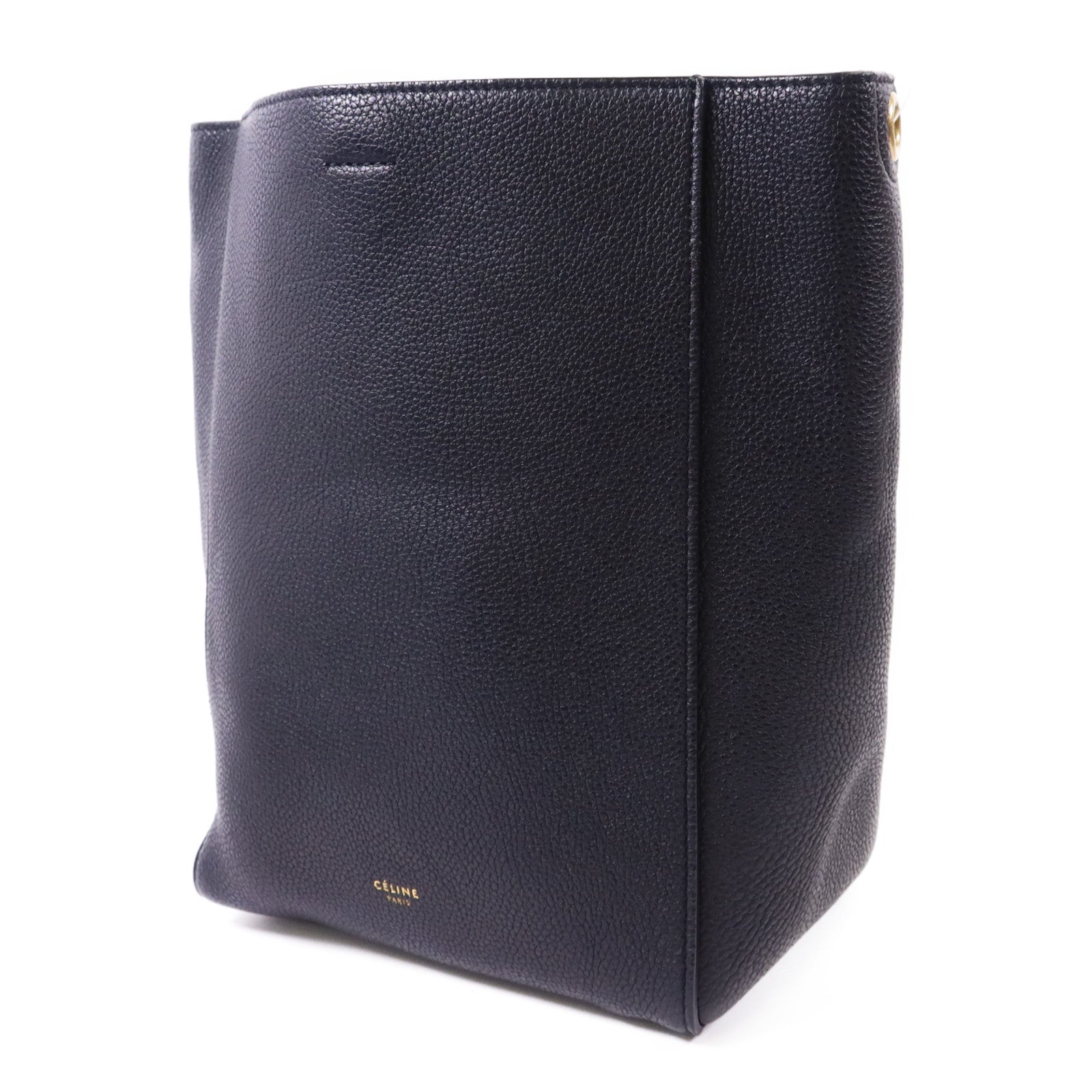 CELINE 牛皮皮革Sangle Bucket Small金扣肩背袋