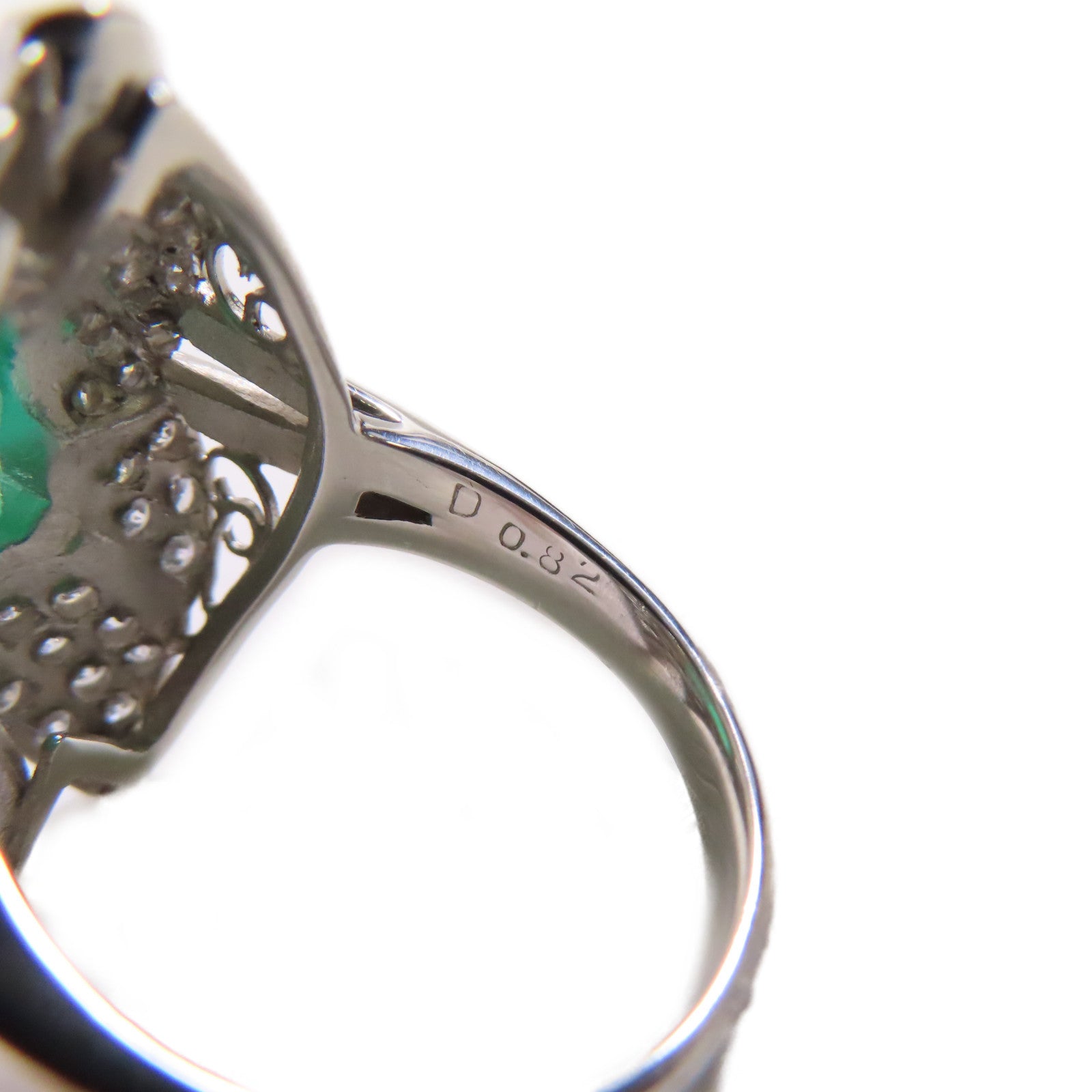 JEWELRY 【激減優惠】PT900鉑金/3.22ct綠寶石/0.82ct鑚石Emerald Diamond Ring戒指US#6.25