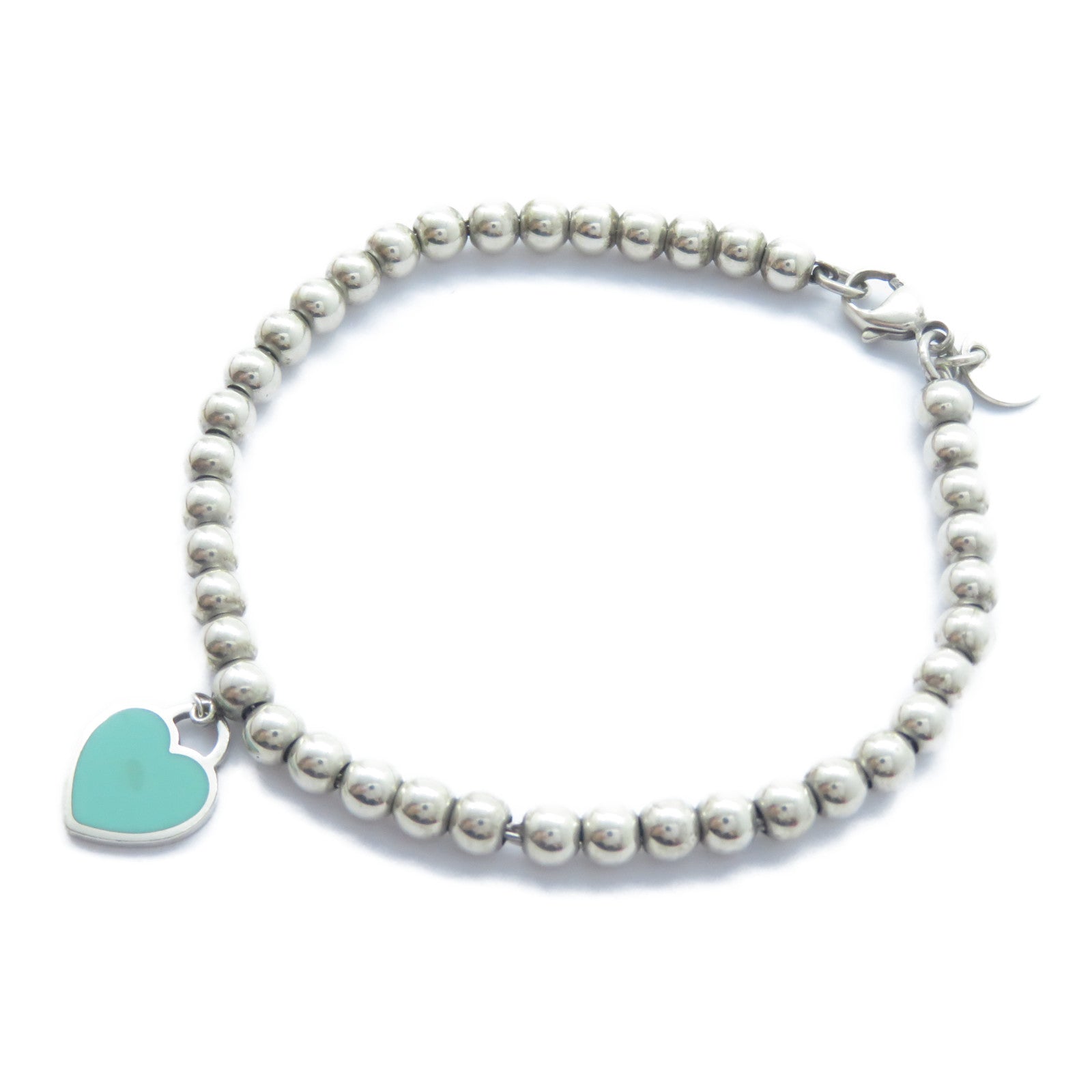TIFFANY＆CO 925純銀Heart Tag Bead Bracelet手鏈