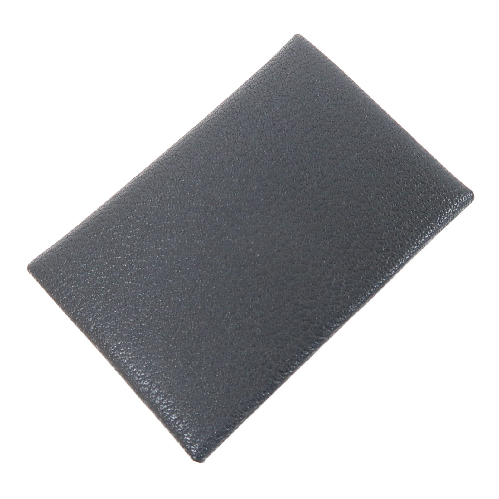 HERMES Chevre皮革Calvi Duo銀扣卡片套Graphite灰色