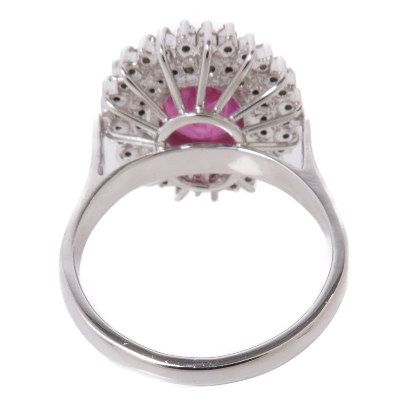 JEWELRY 【激減優惠】18K白金Ruby Ring紅寶石/鑽石戒指US#7.25