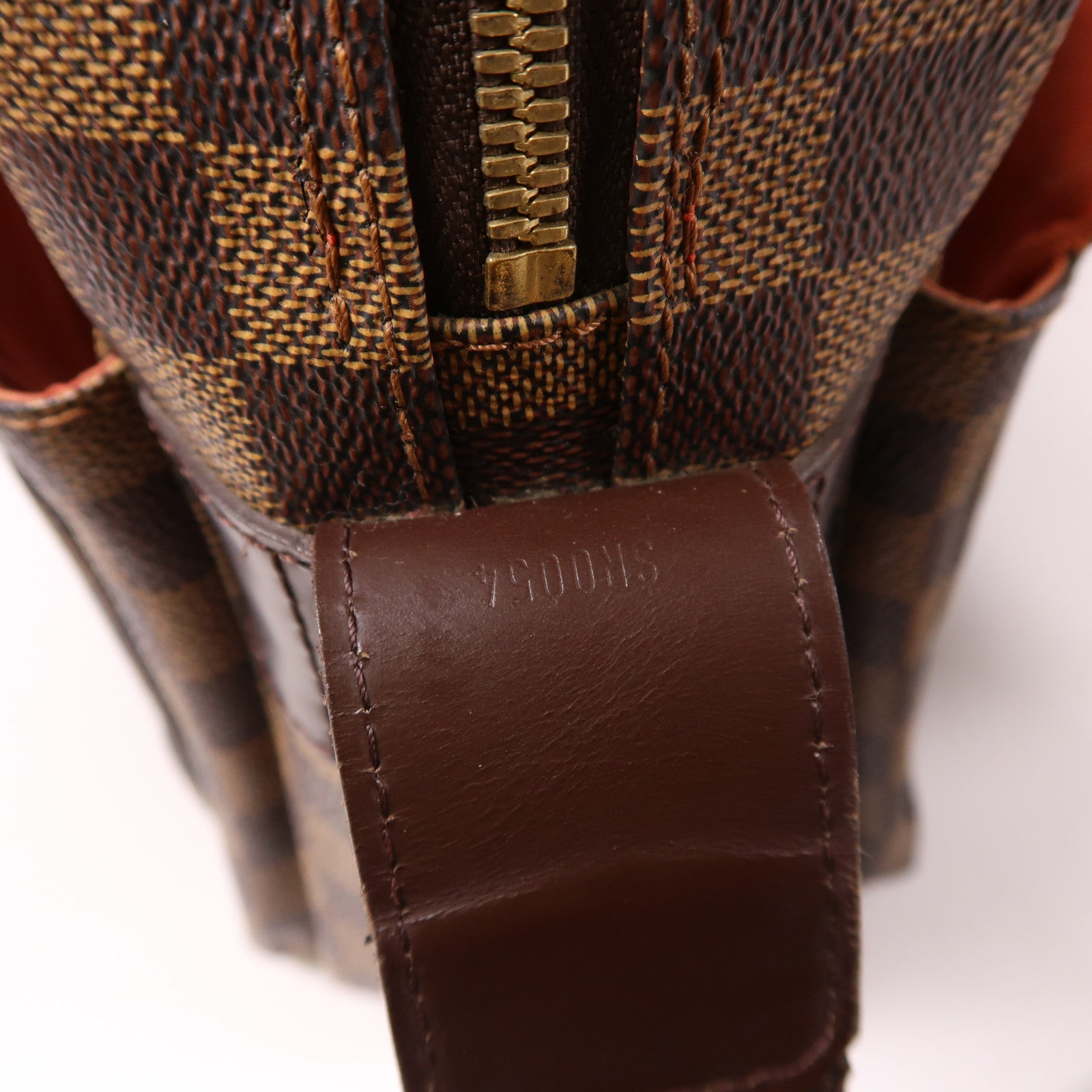 LOUIS VUITTON 【激減優惠】Damier Naviglio金扣肩背袋棕色