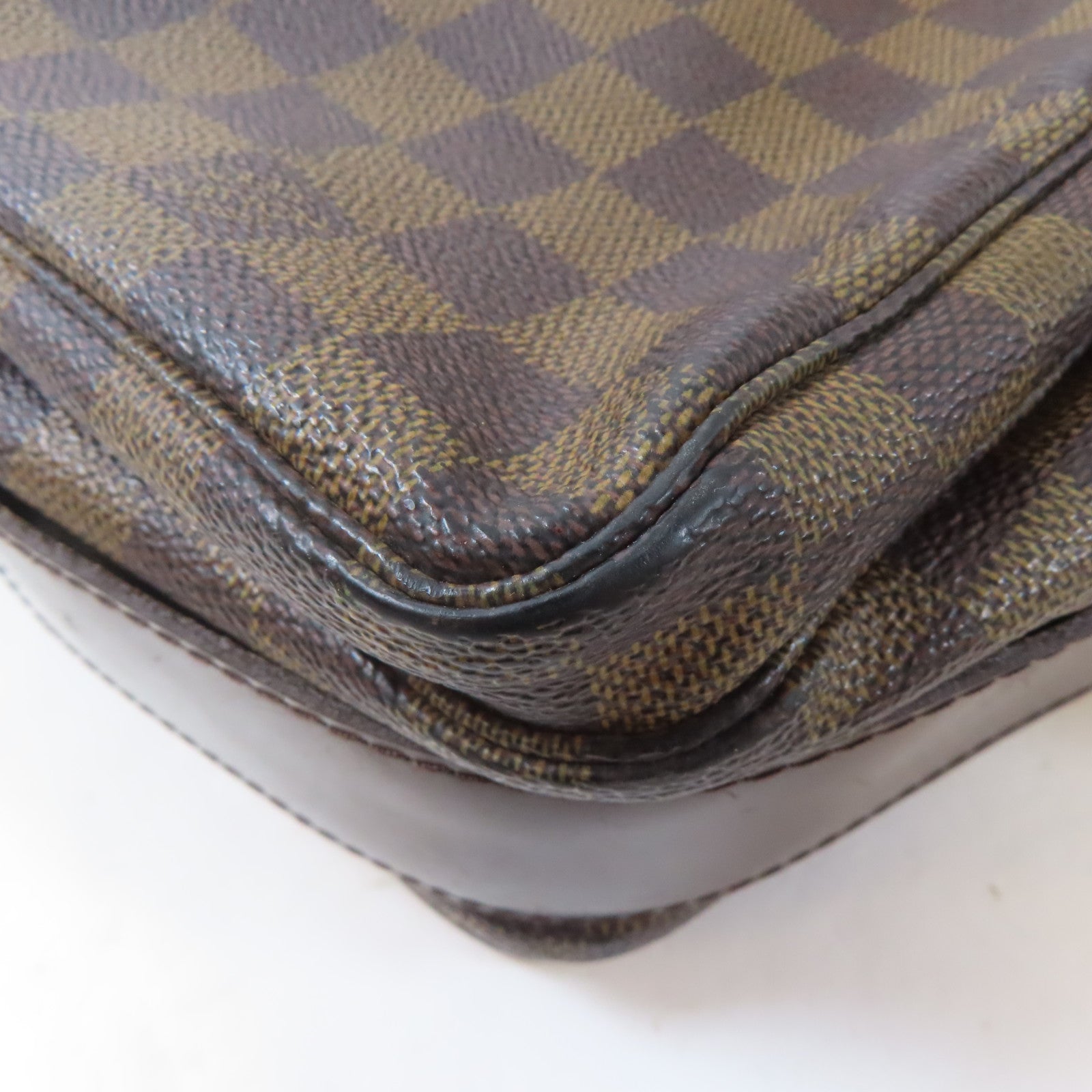 LOUIS VUITTON Damier Naviglio金扣肩背袋啡色