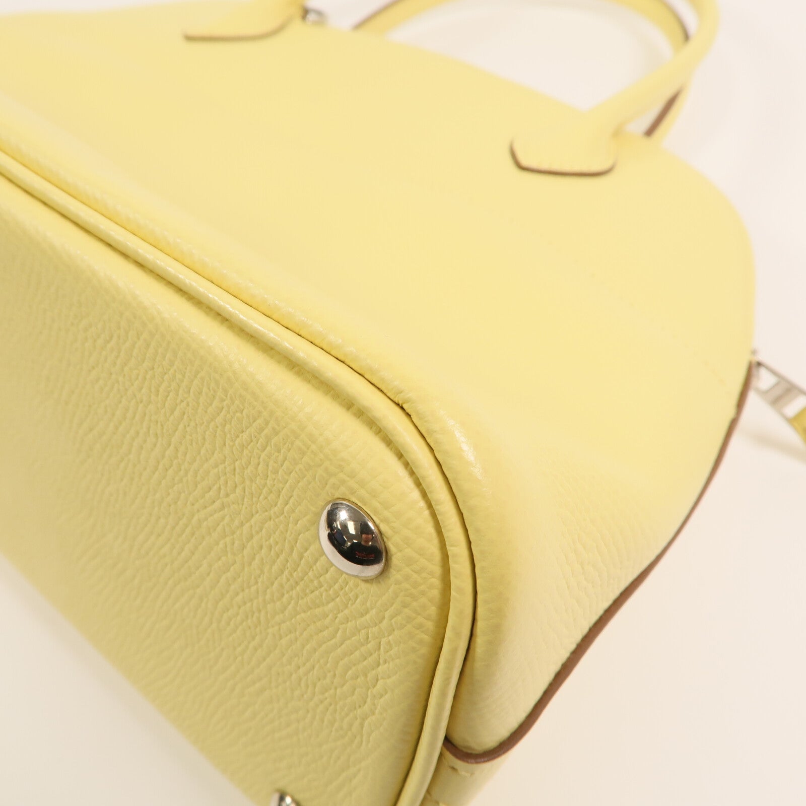 HERMES Epsom皮革Bolide 27銀扣手挽肩背兩用袋Jaune Poussin