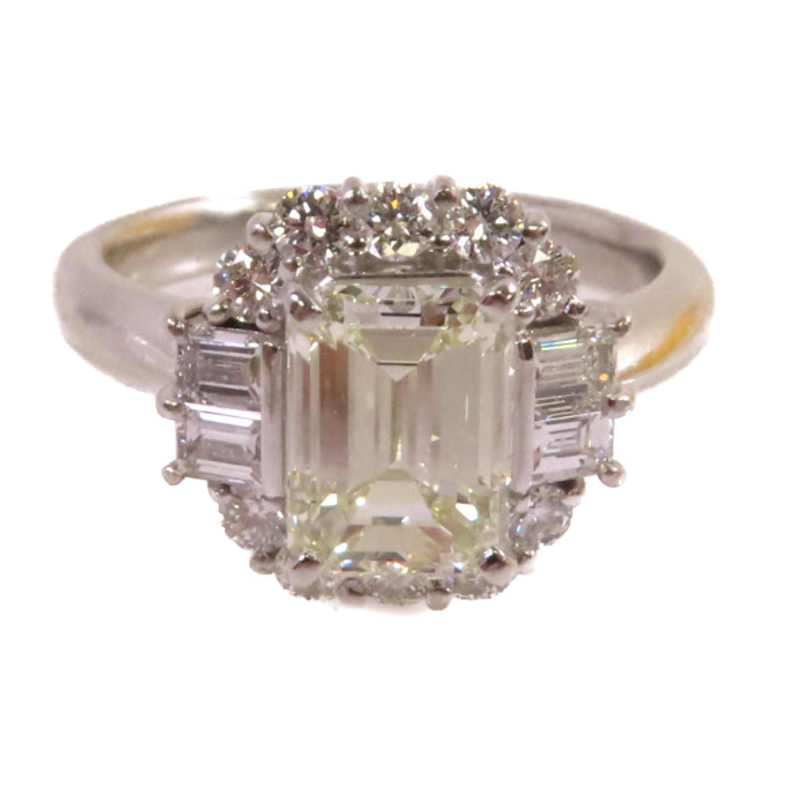 JEWELRY PT900鉑金/2.077ct鑽石/0.88ct鑽石Diamond Ring戒指US#8