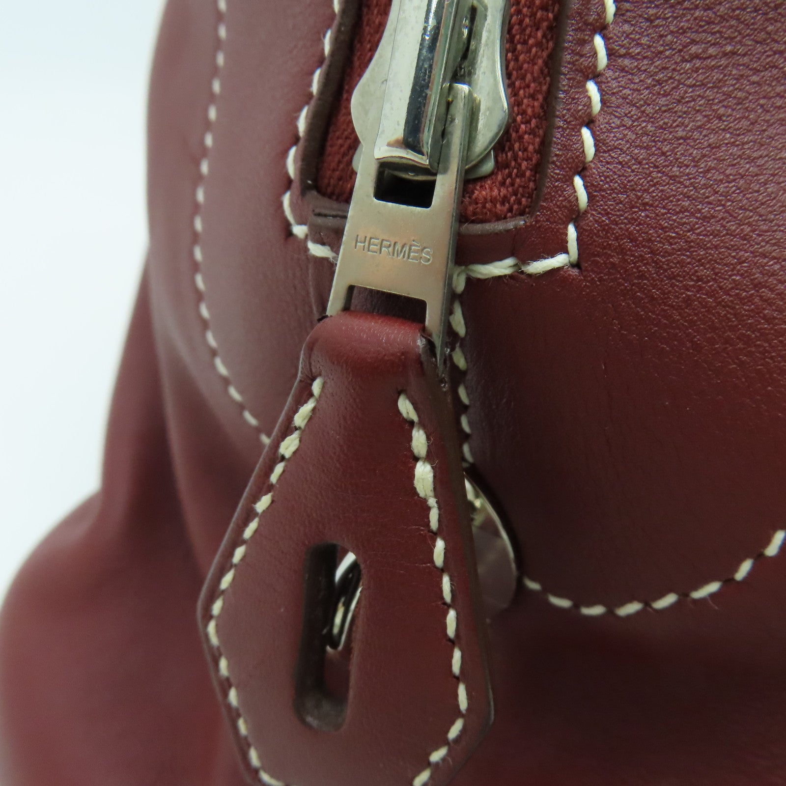 HERMES Veau Swift Leather Bolide Relax 35 Handle Bag Silver Buckle