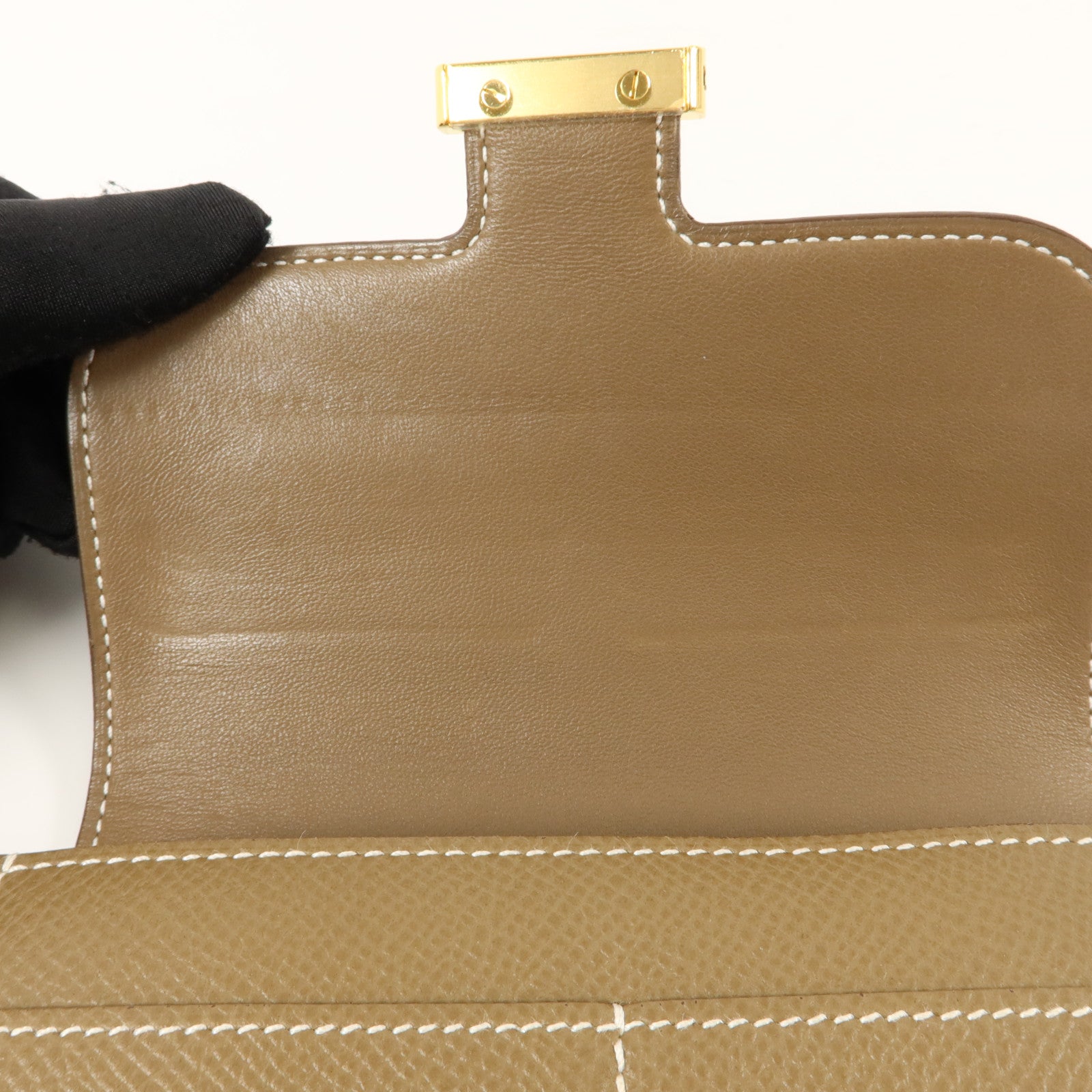 HERMES 【激減優惠】Epsom皮革Constance Compact Wallet錢包Etoupe