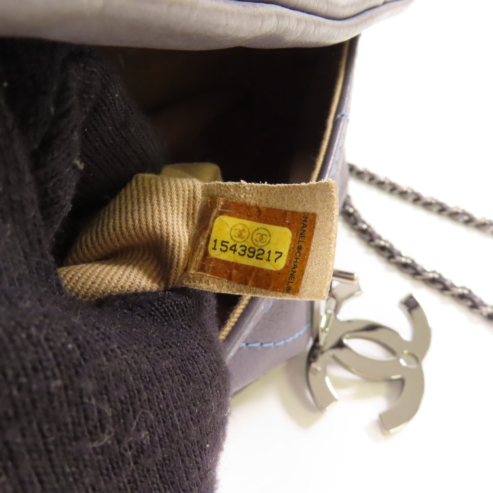 CHANEL 牛皮皮革Chain Shoulder銀扣手挽肩背兩用袋