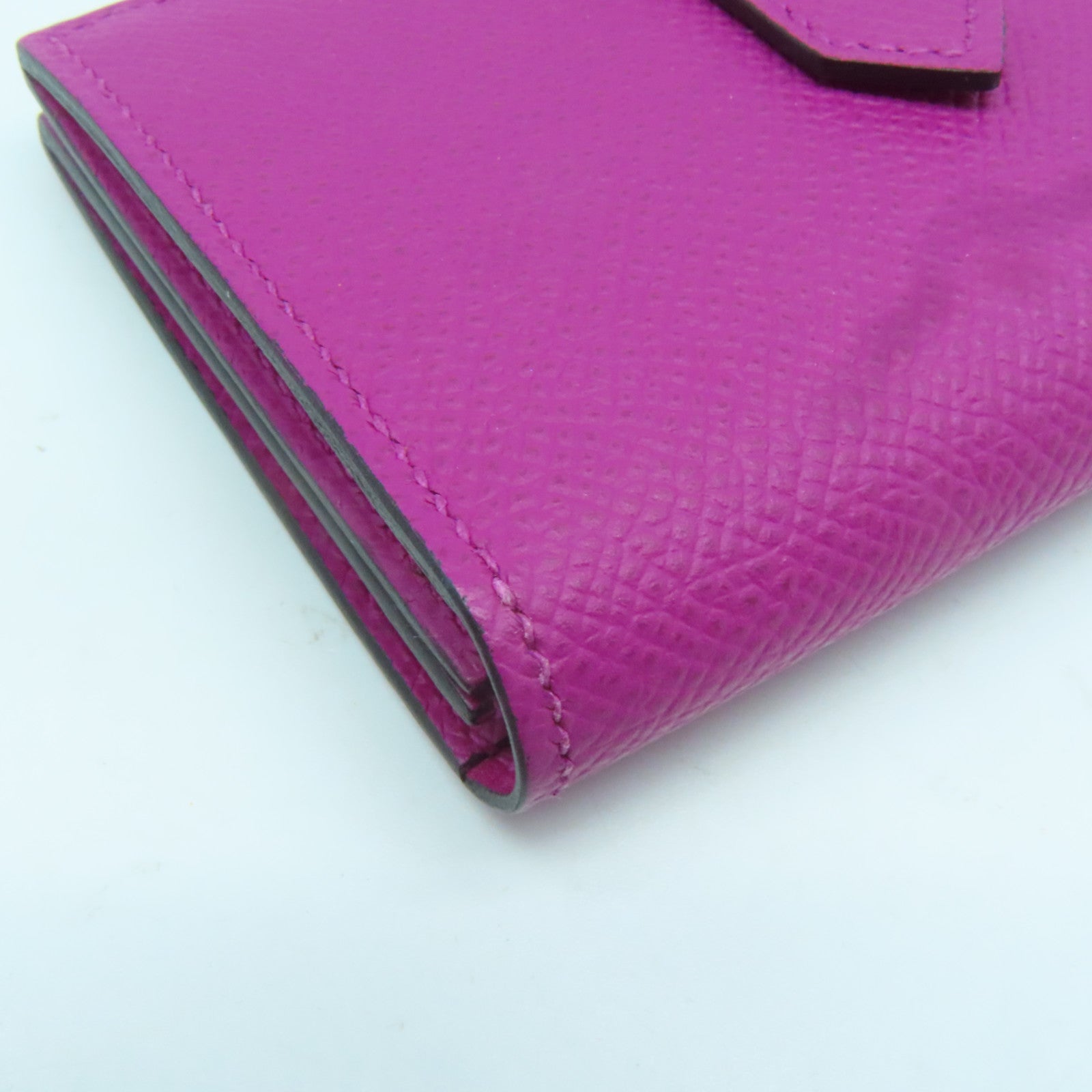HERMES 【激減優惠】Epsom皮革Bearn Card Case銀扣卡片套Rose Pourpre玫瑰紫色