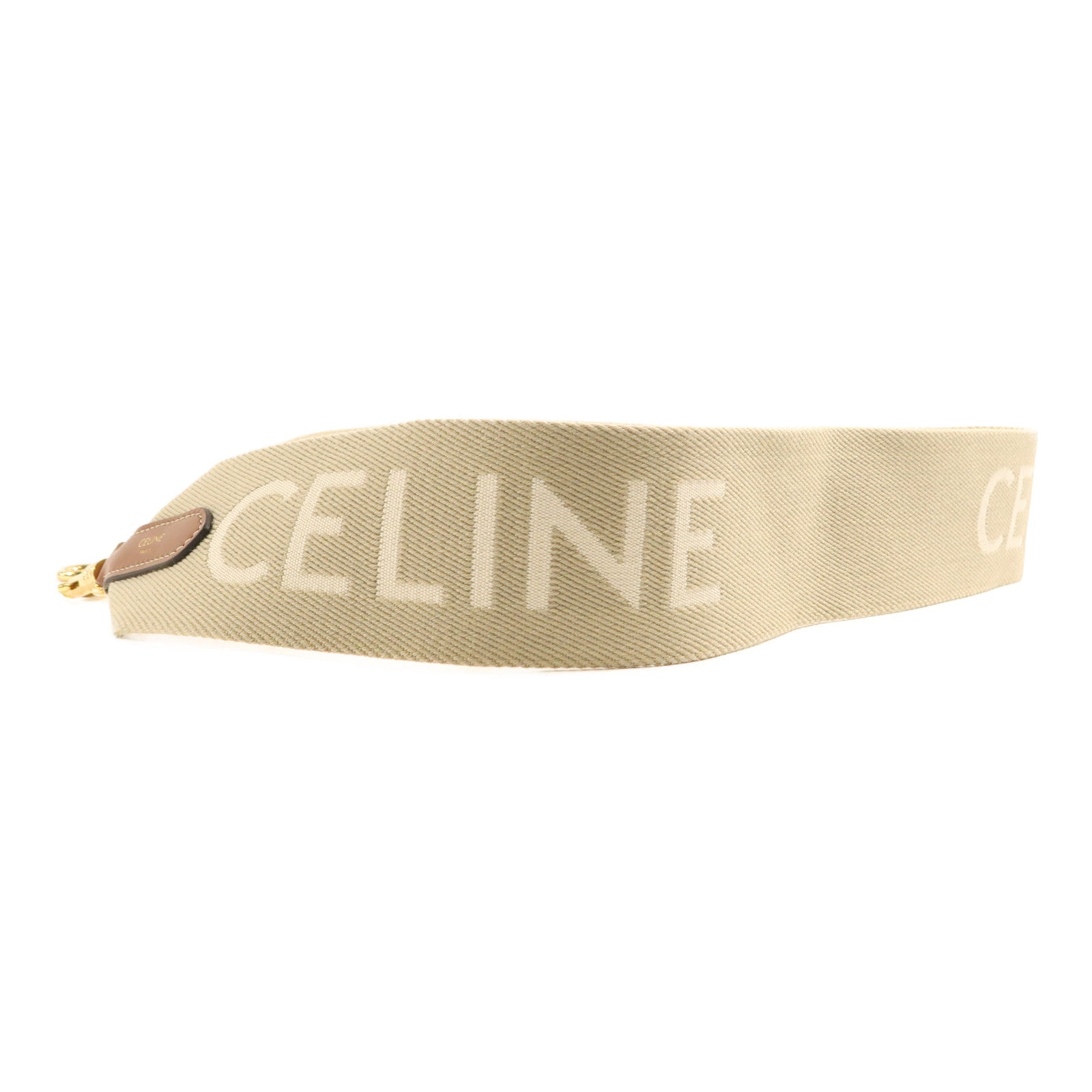 CELINE 帆布Strap金扣肩背帶