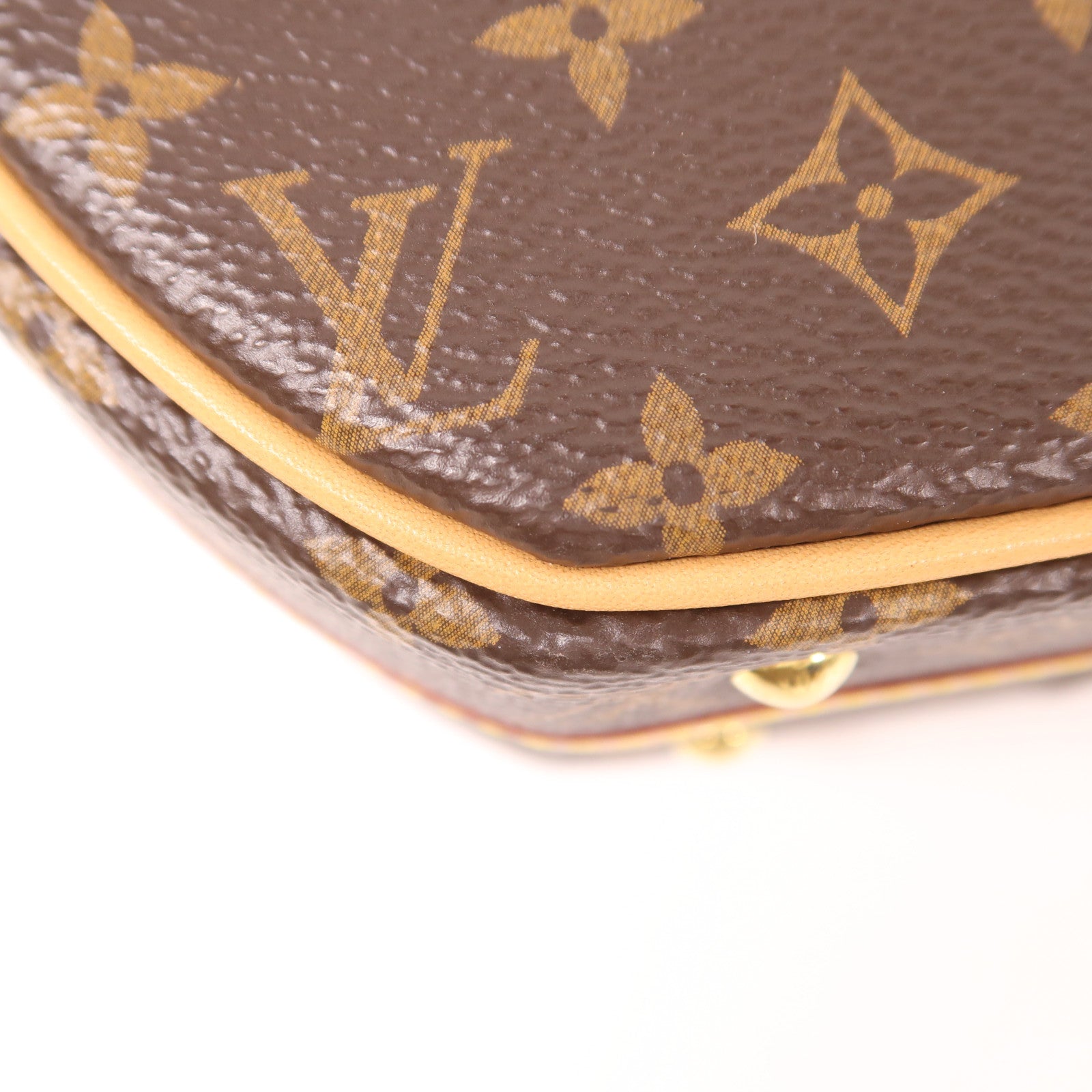 LOUIS VUITTON Monogram Petite Boite Chapeau金扣手挽肩背兩用袋棕色