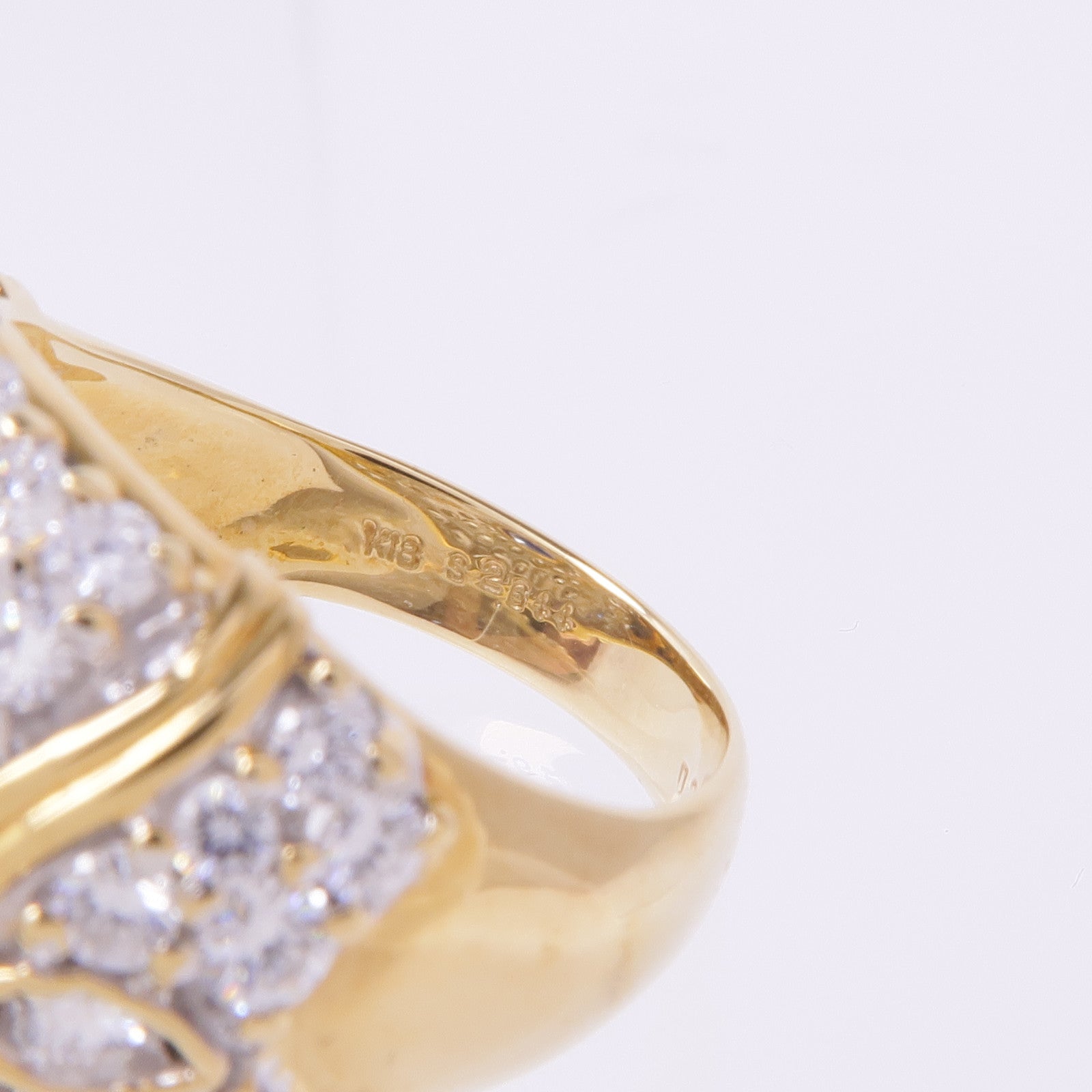 JEWELRY 【激減優惠】18K黃金Sapphire Diamond Ring藍寶石/鑽石戒指US#7