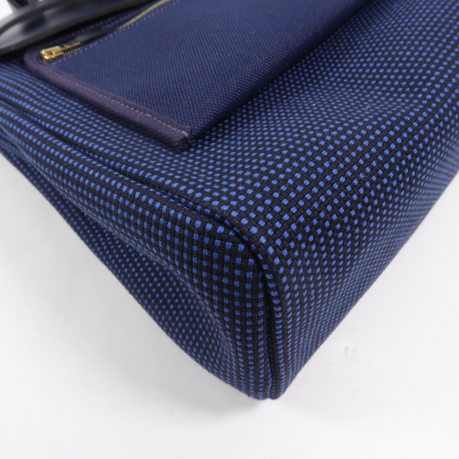 HERMES 帆布Herbag PM手挽肩背兩用袋Bleu Indigo