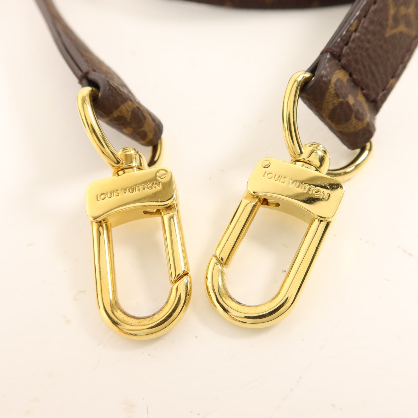 LOUIS VUITTON Monogram Sac Plat BB金扣手挽肩背兩用袋棕色