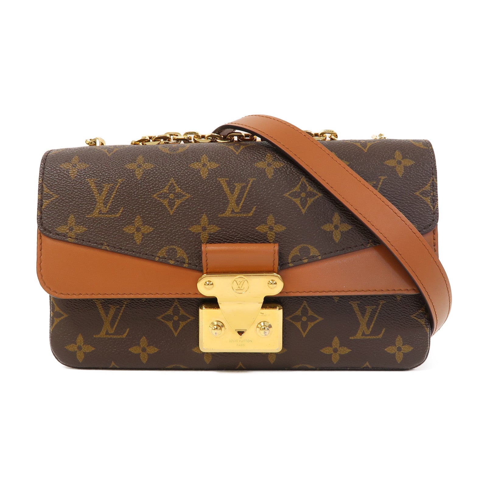 LOUIS VUITTON 【激減優惠】Monogram Marceau金扣鏈帶肩背袋啡色